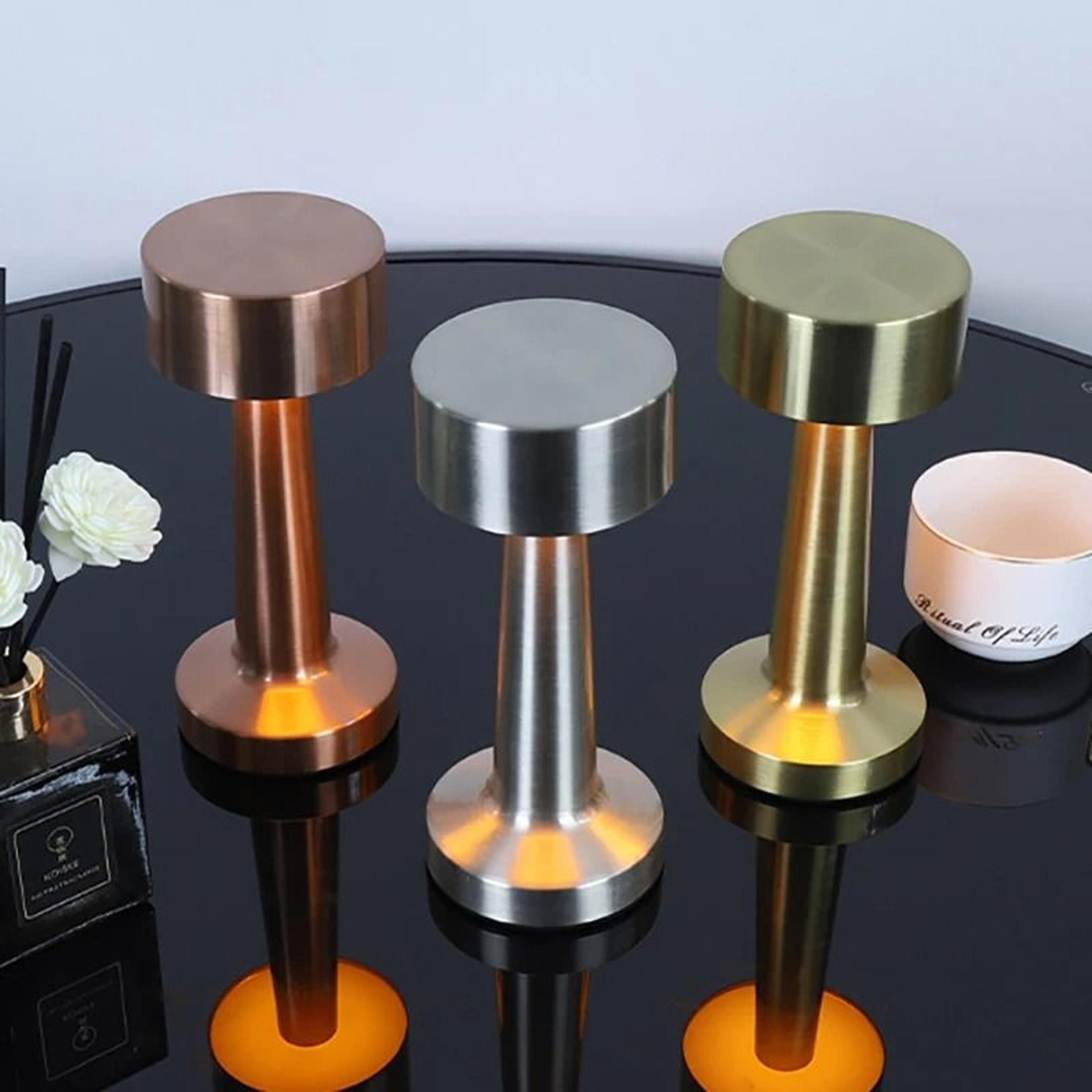 rechargeable metal touch table lamp for warm cordless ambient mood lighting