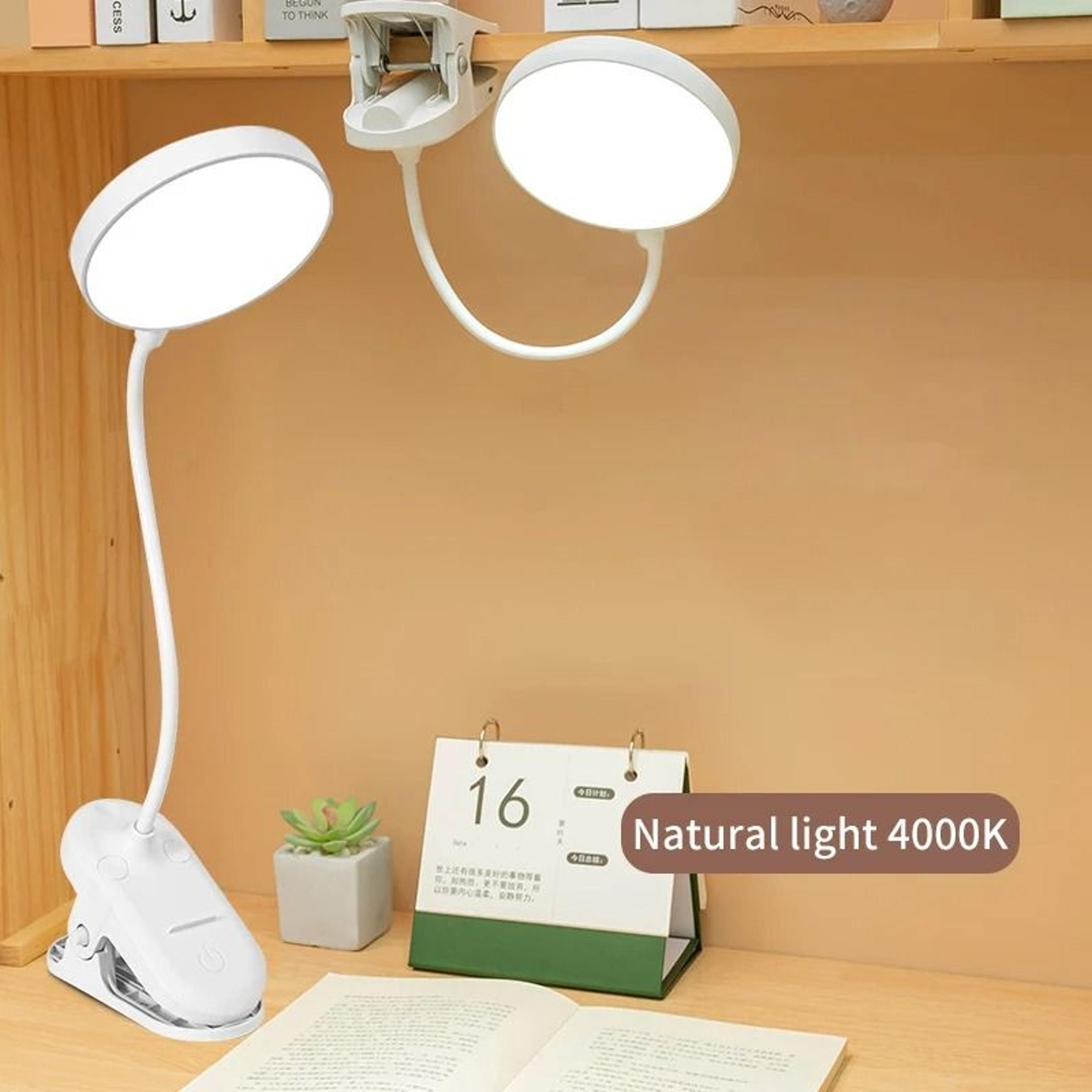 rechargeable folding clamp desk lamp with touch dimming three lighting modes