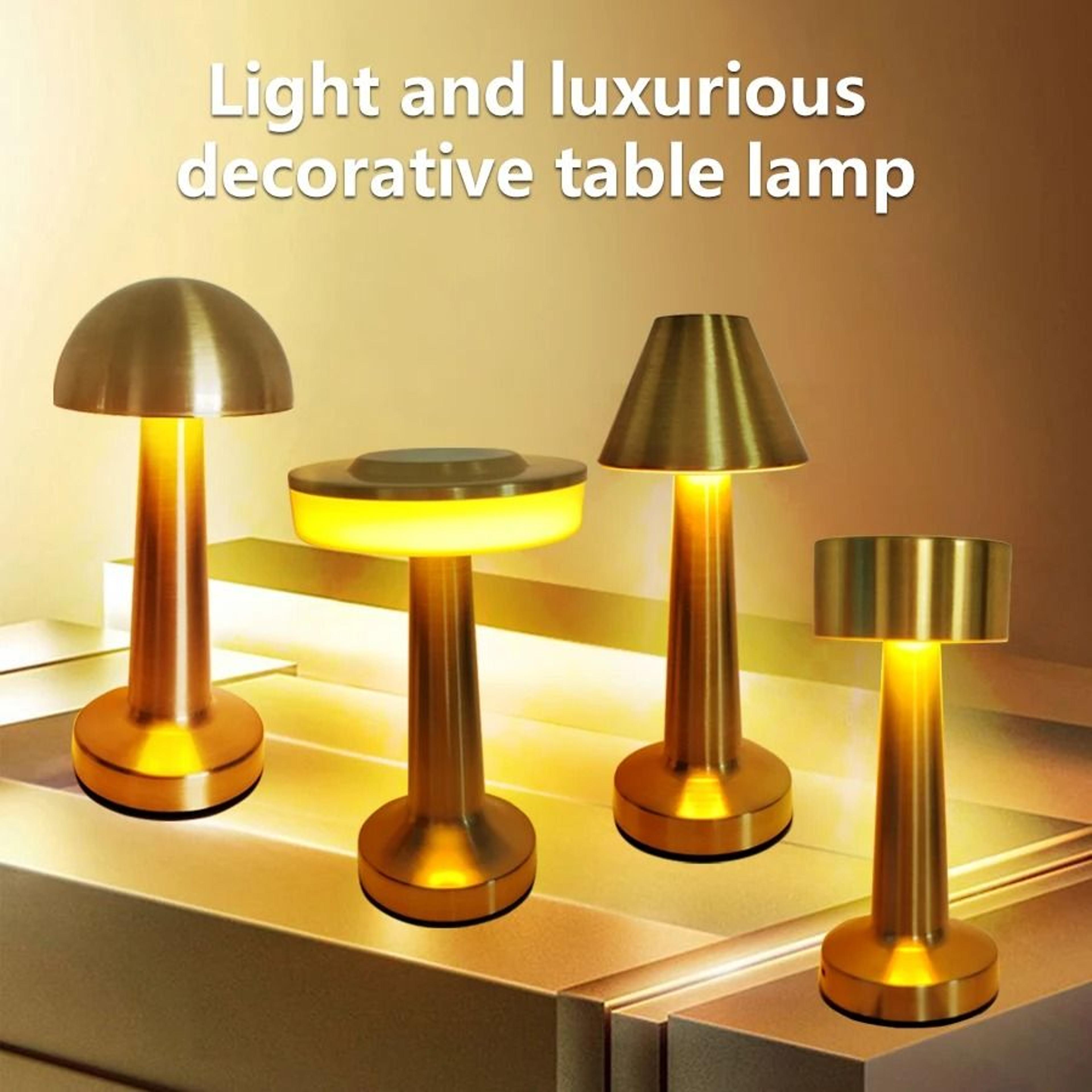 rechargeable metal touch table lamp for cordless restaurant mood lighting decor