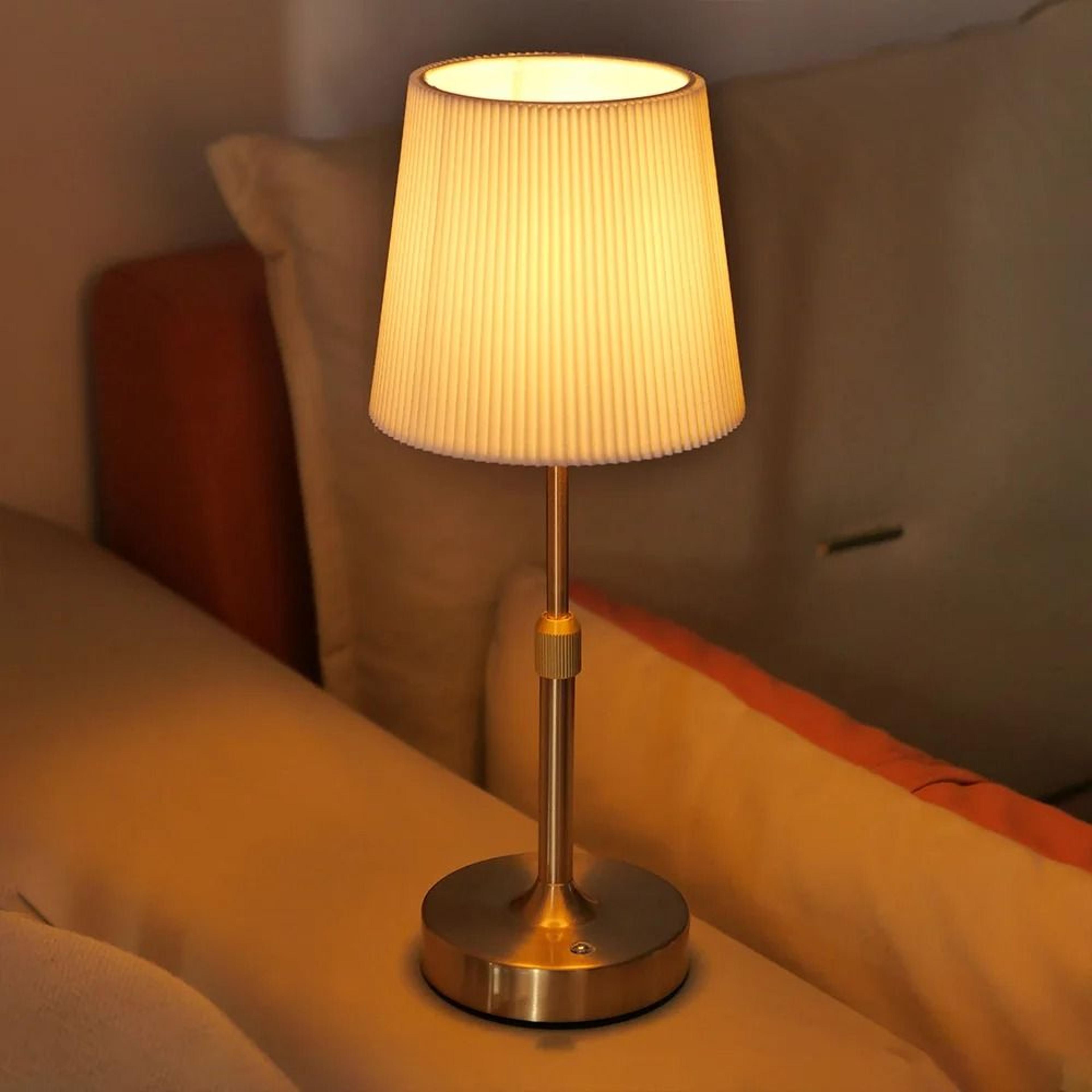 rechargeable fabric touch table lamp with replaceable bulb warm bedside glow