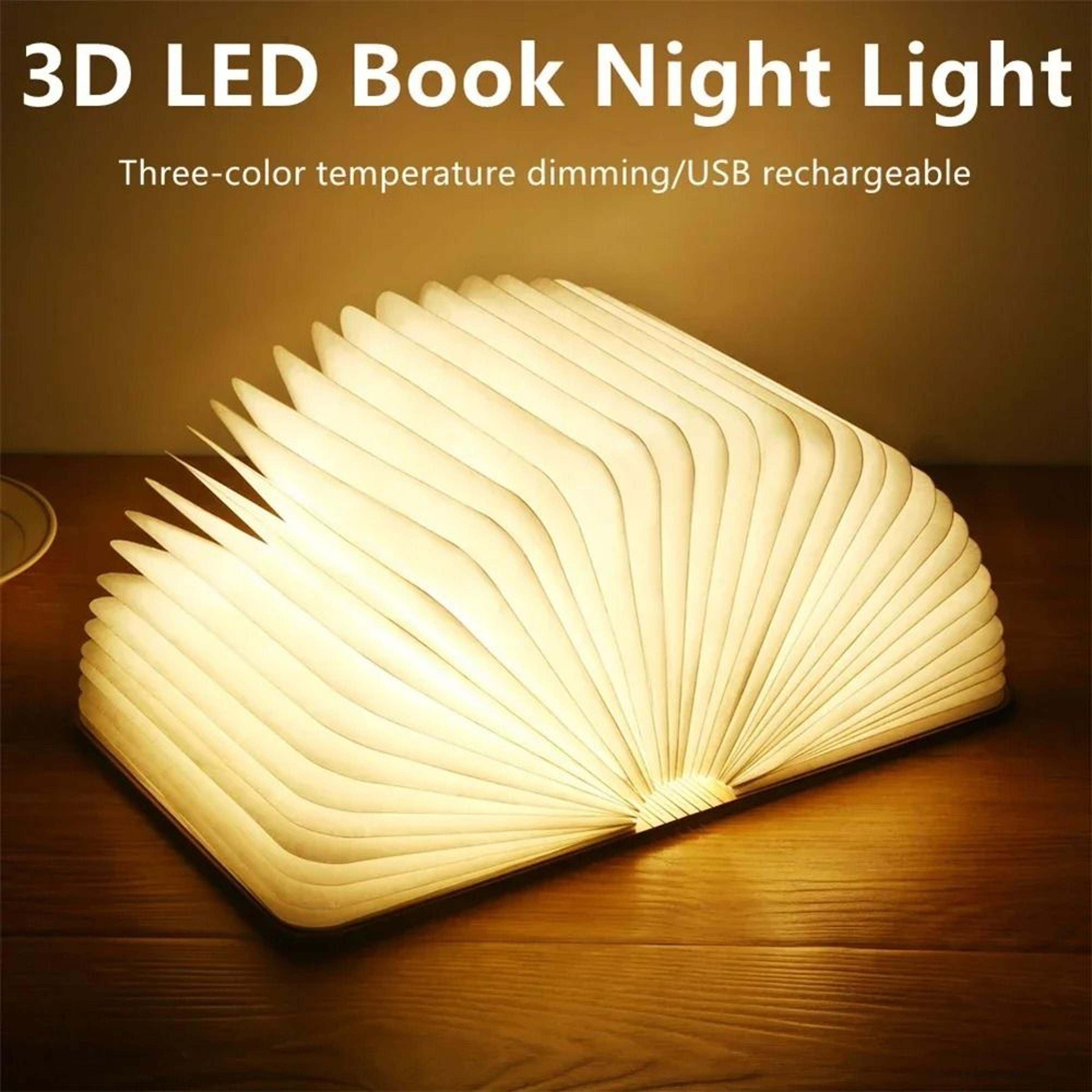 rechargeable foldable book lamp with magnetic design and three light colors