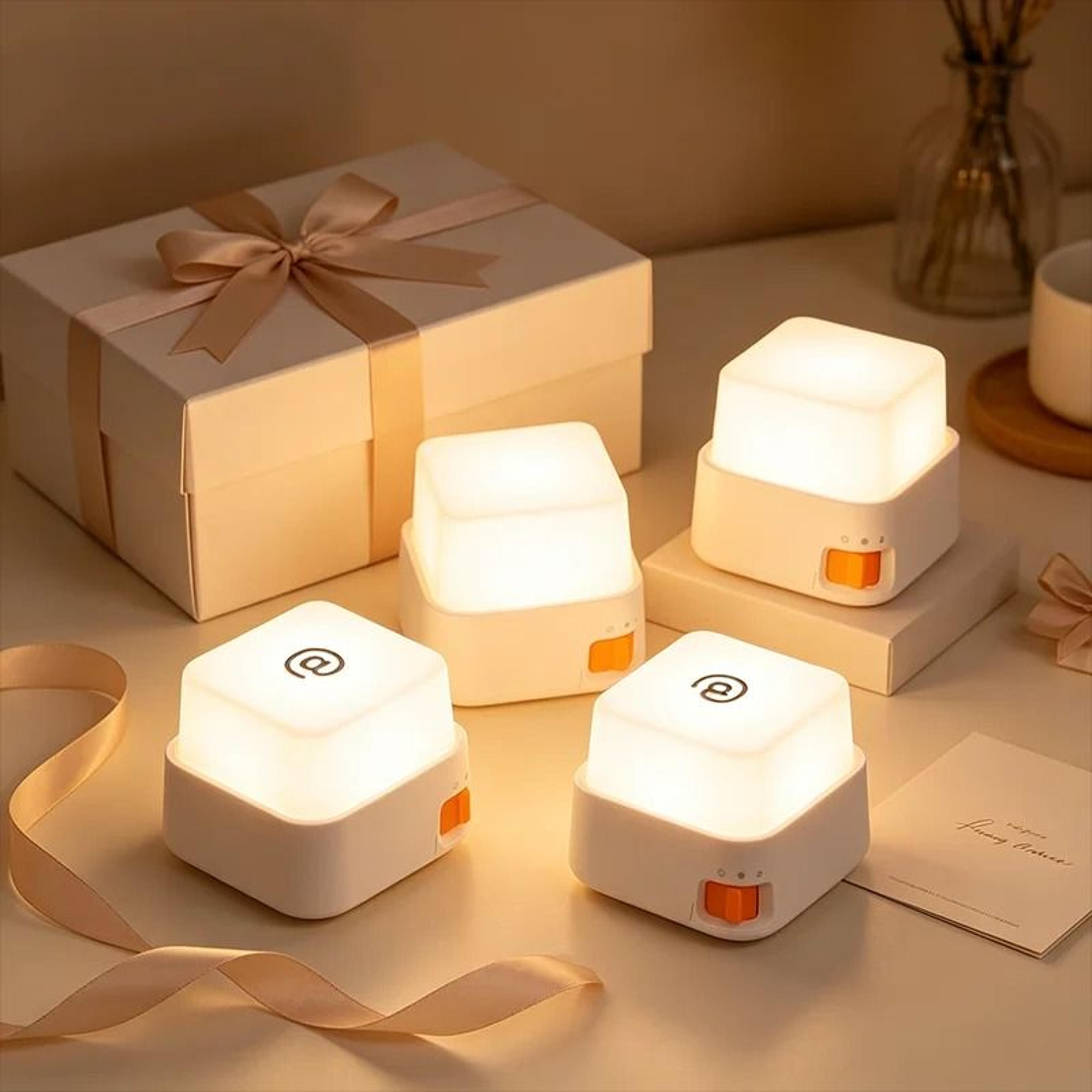 rechargeable mini keyboard night light for cozy bedside and desk decor
