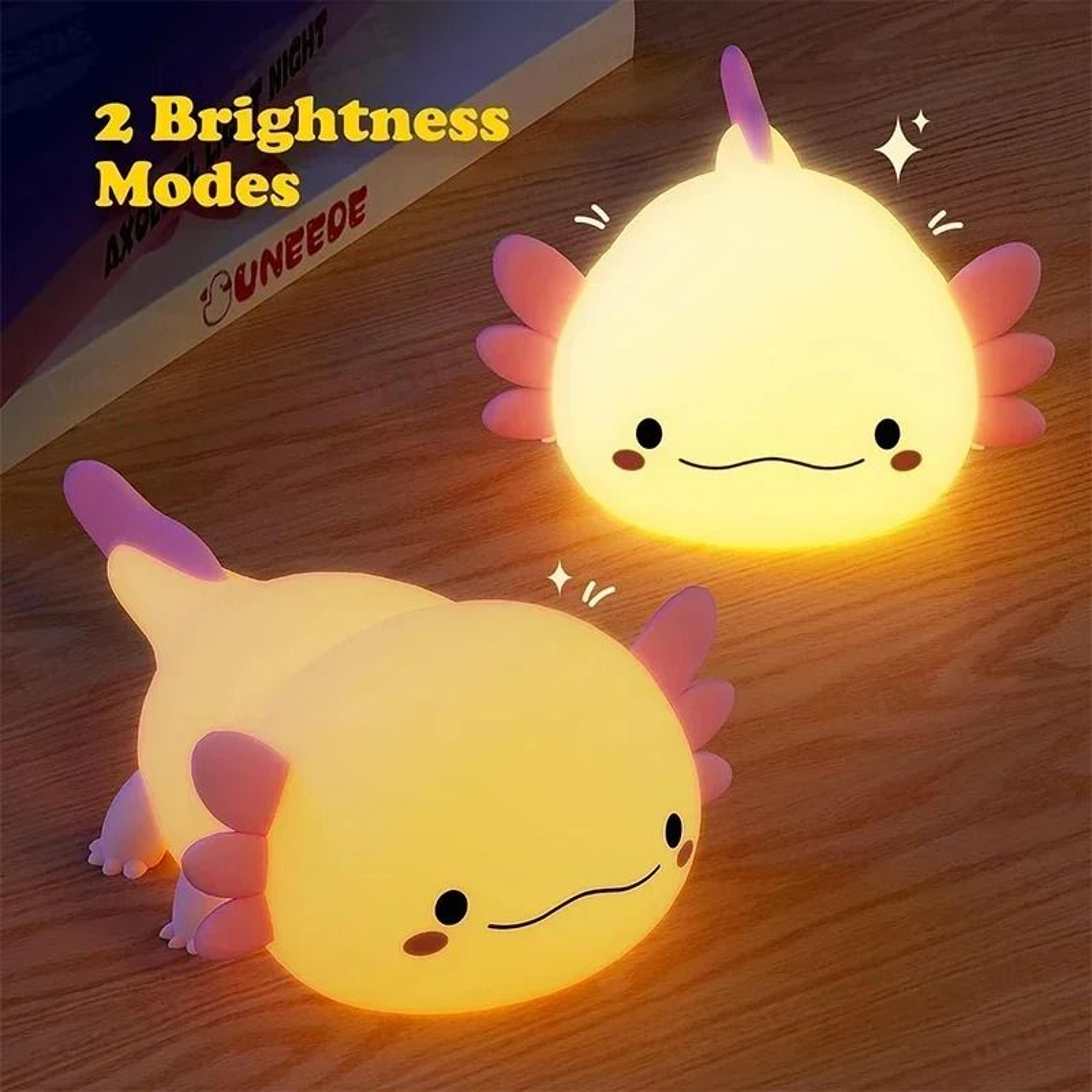 rechargeable axolotl silicone night light with touch control for children bedrooms