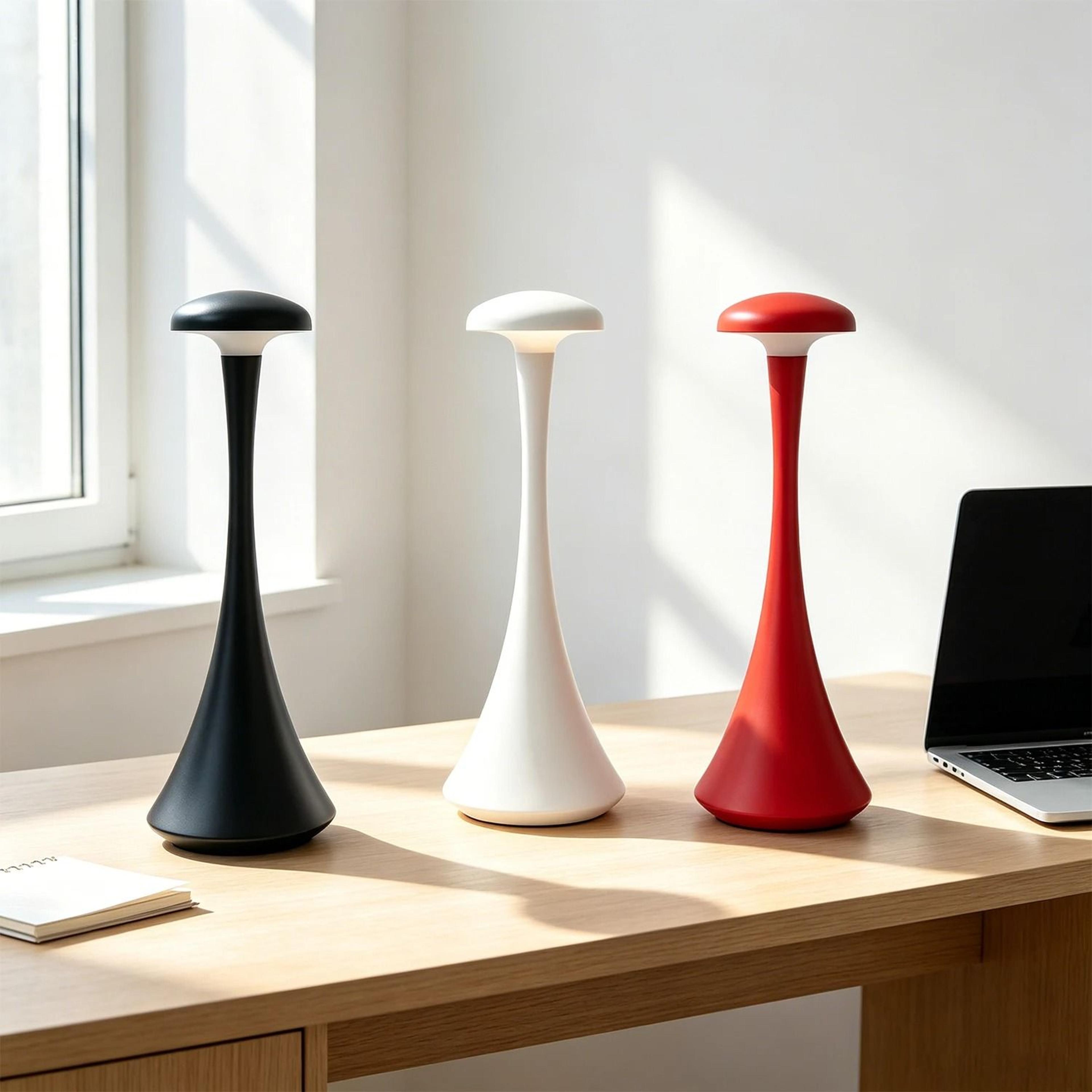 rechargeable mushroom touch table lamp with usb c cordless ambient lighting
