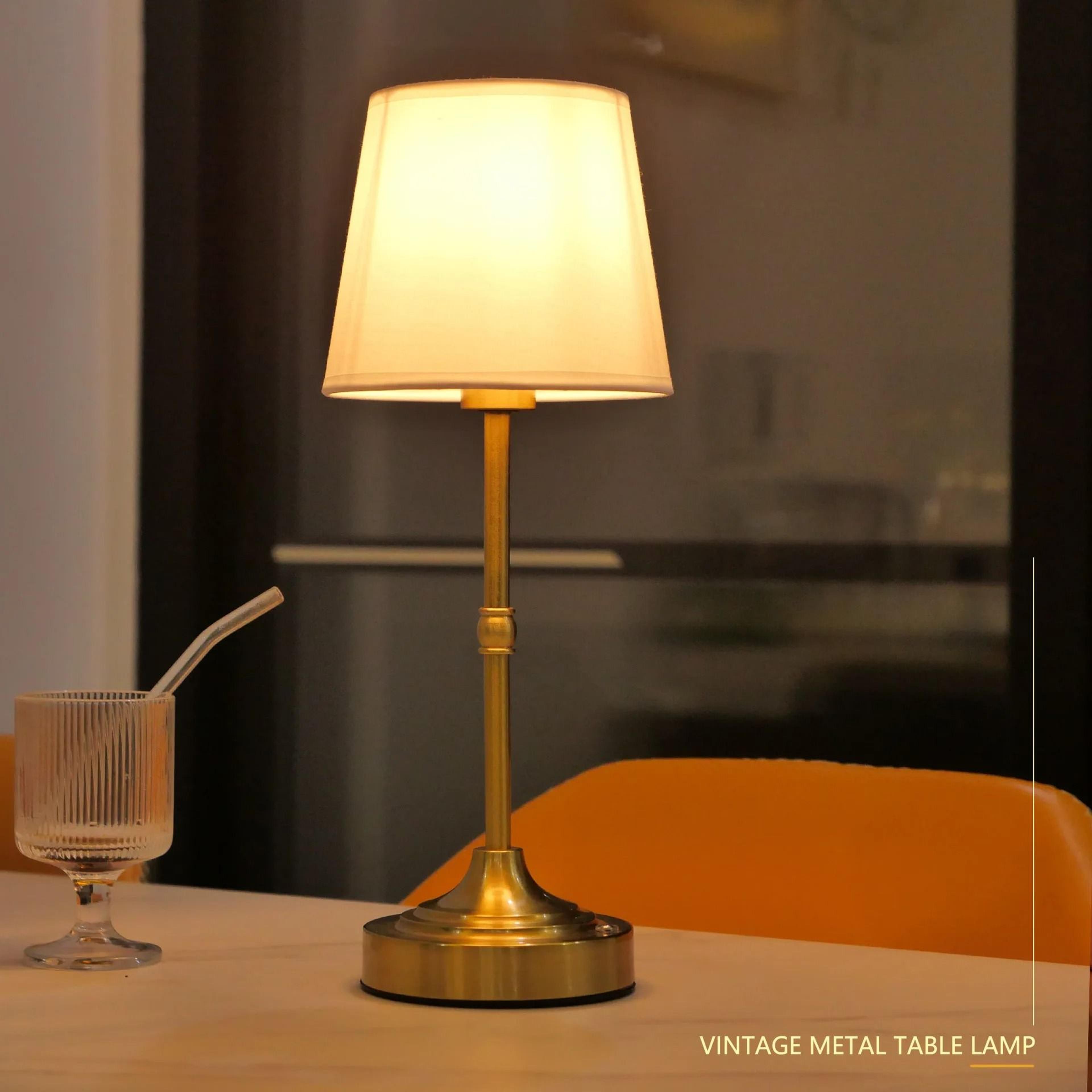 rechargeable cloth shade touch table lamp with warm replaceable bulb lighting