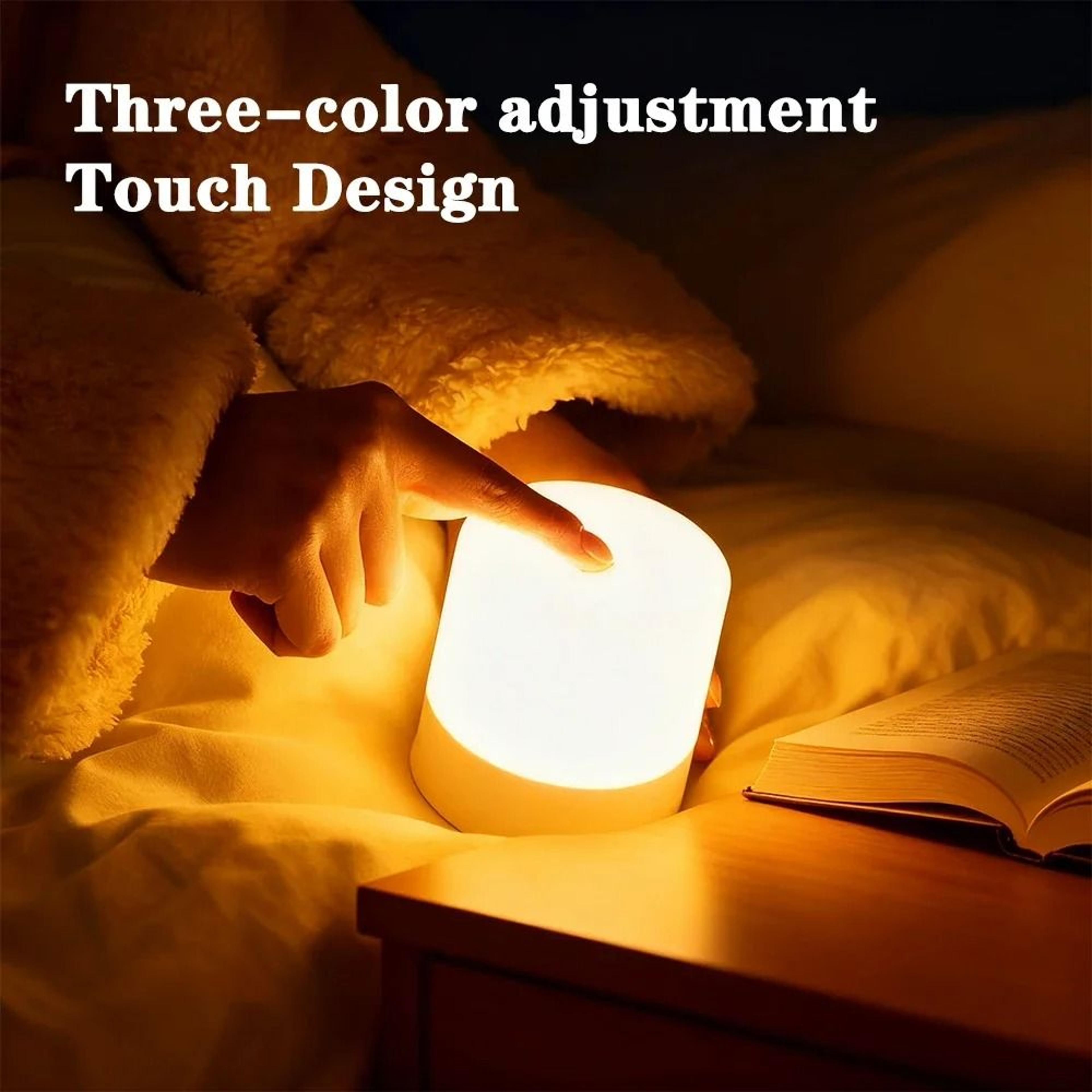 rechargeable touch bedside lamp with remote timer and dimmable lighting modes