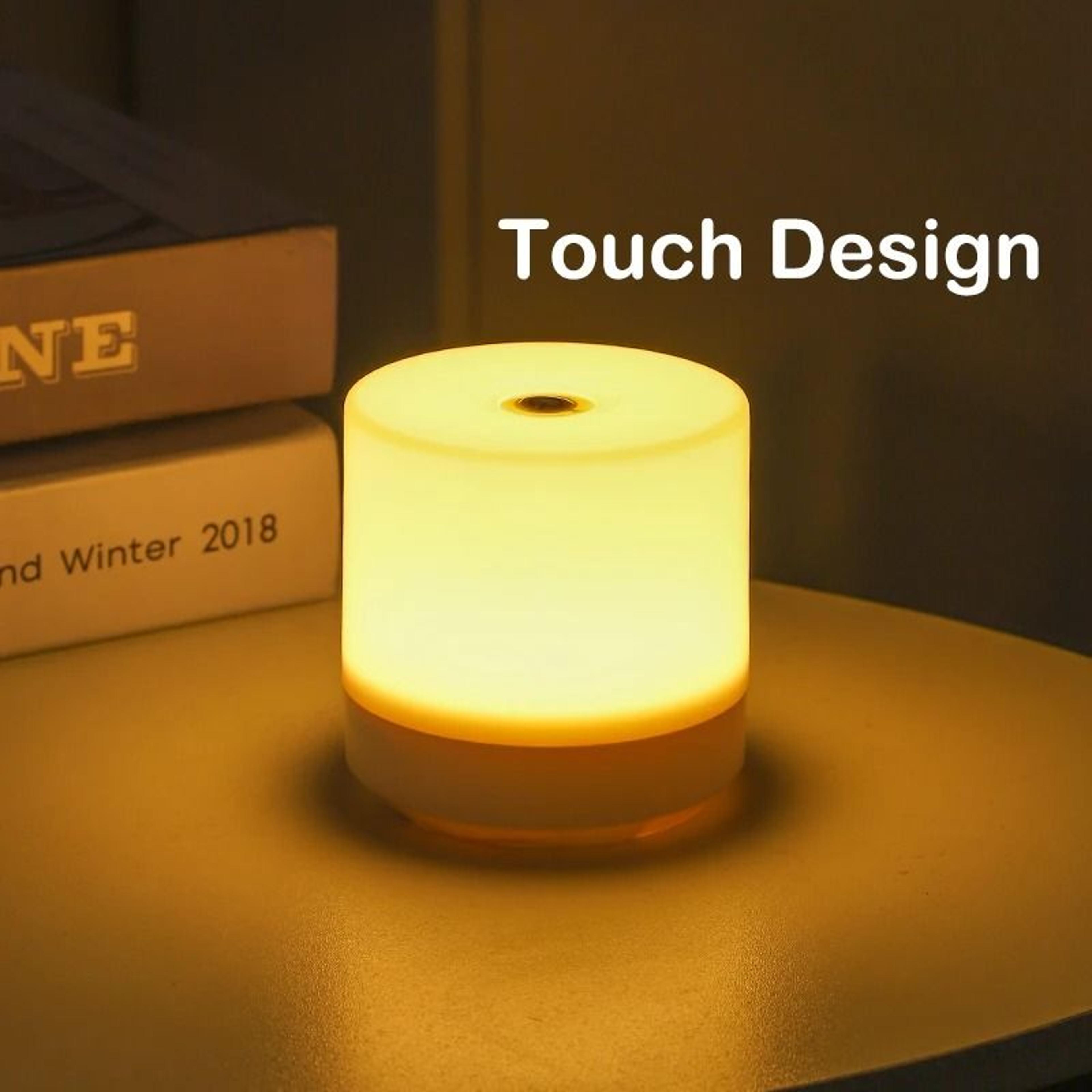 rechargeable touch bedside lamp with stepless dimming and three light colors