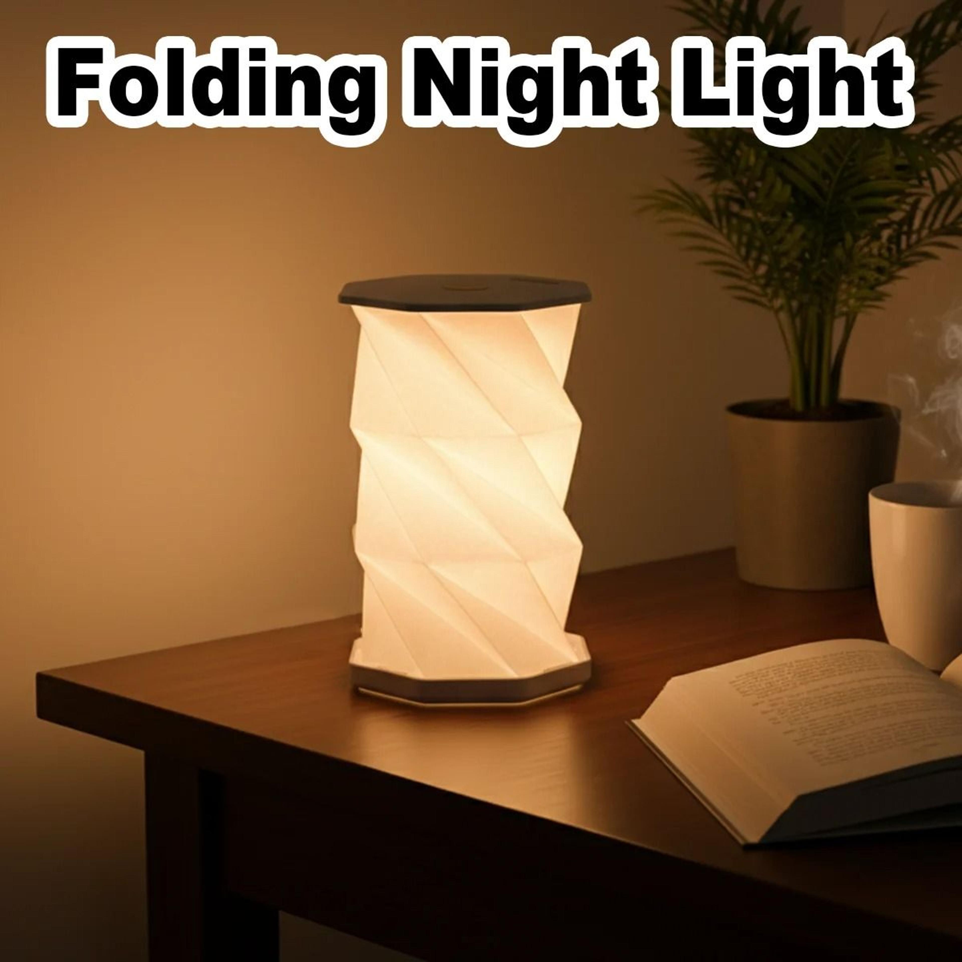 foldable rechargeable paper table lamp with touch dimming for cozy bedrooms