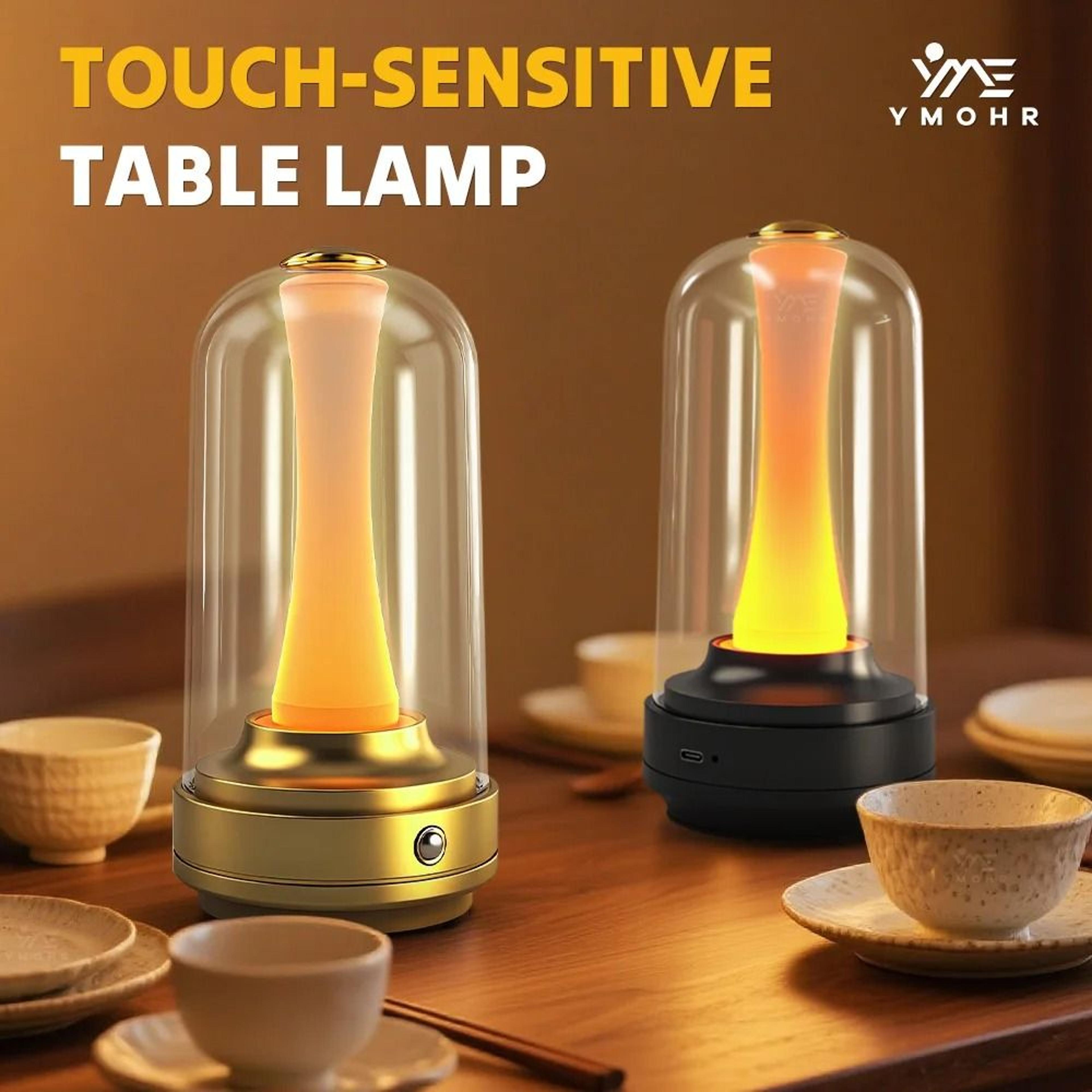 rechargeable candle mood lamp with touch control for cozy room decor