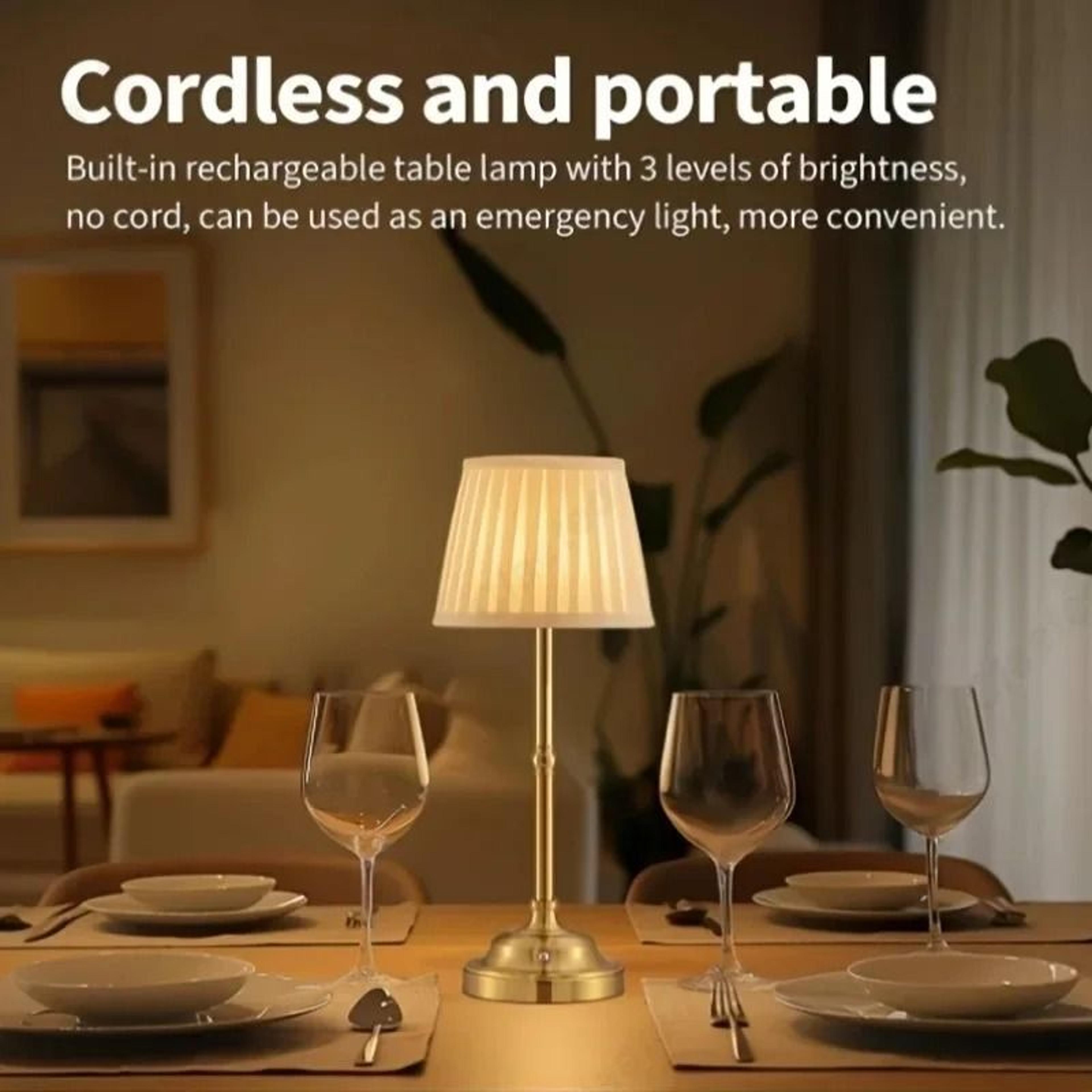rechargeable fabric touch table lamp with dimming for cozy bedside ambiance