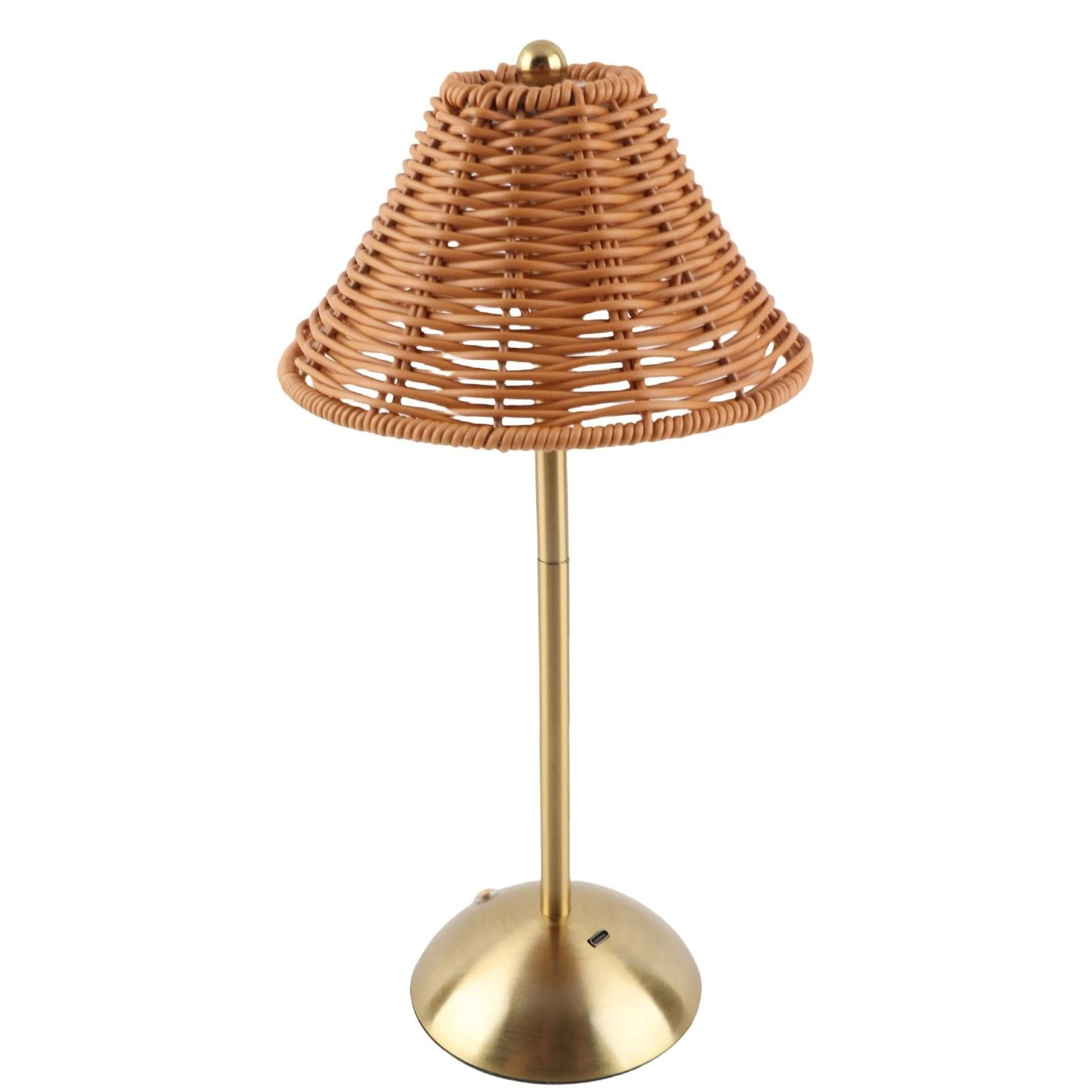 rechargeable rattan led table lamp with dimming for cozy dining ambiance