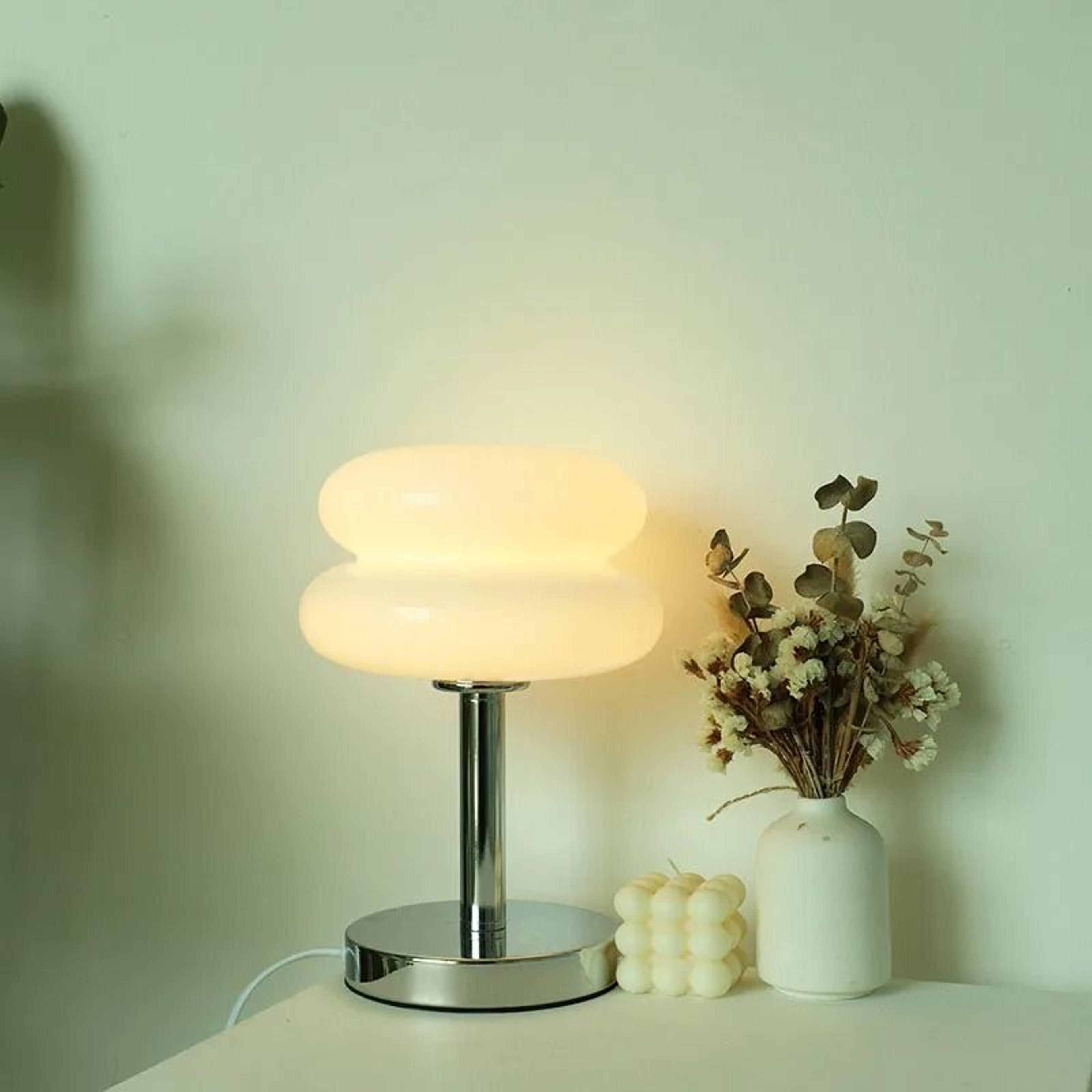 macaron glass table lamp with three color dimming for cozy bedrooms