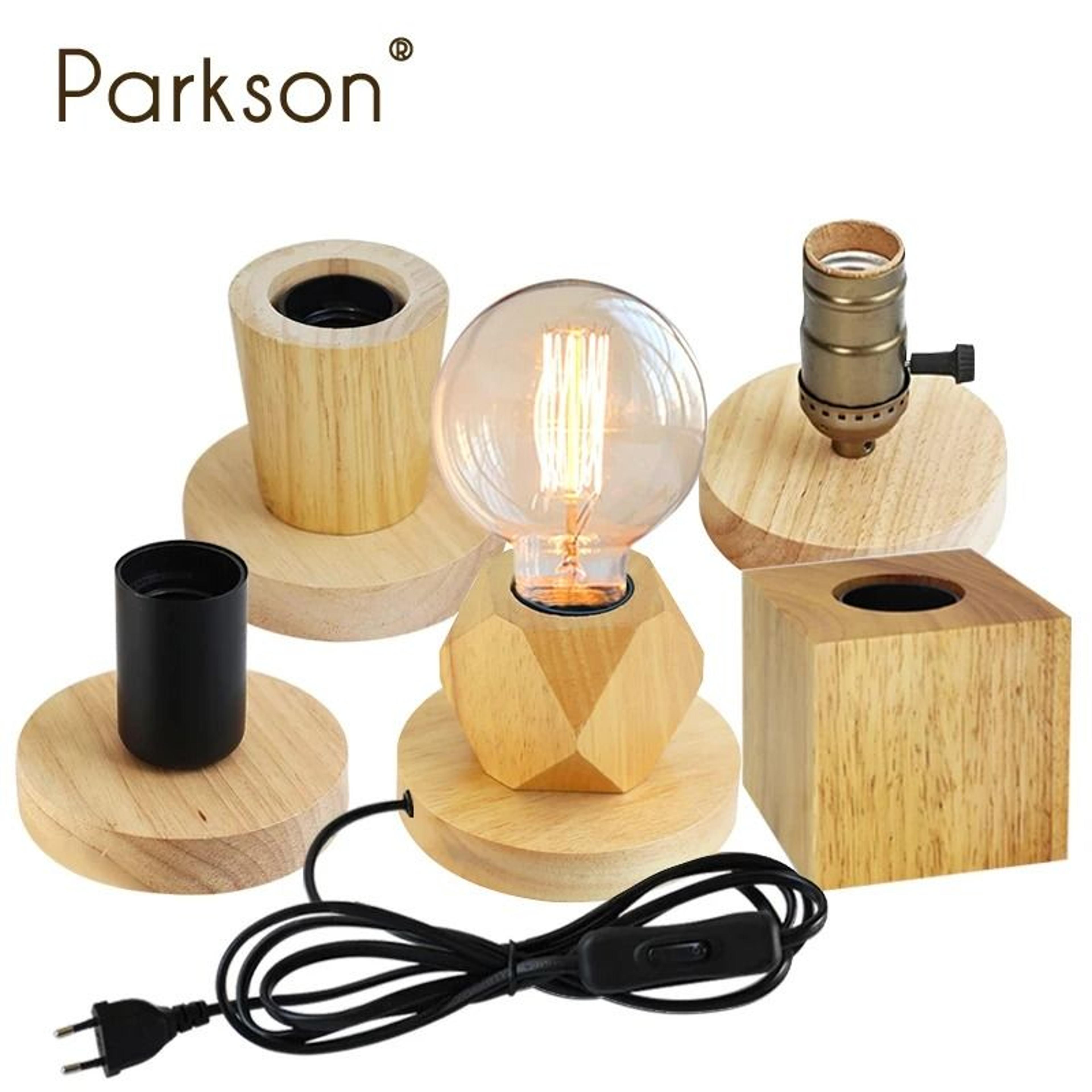 modern wooden e27 table lamp creates warm retro ambiance for homes
