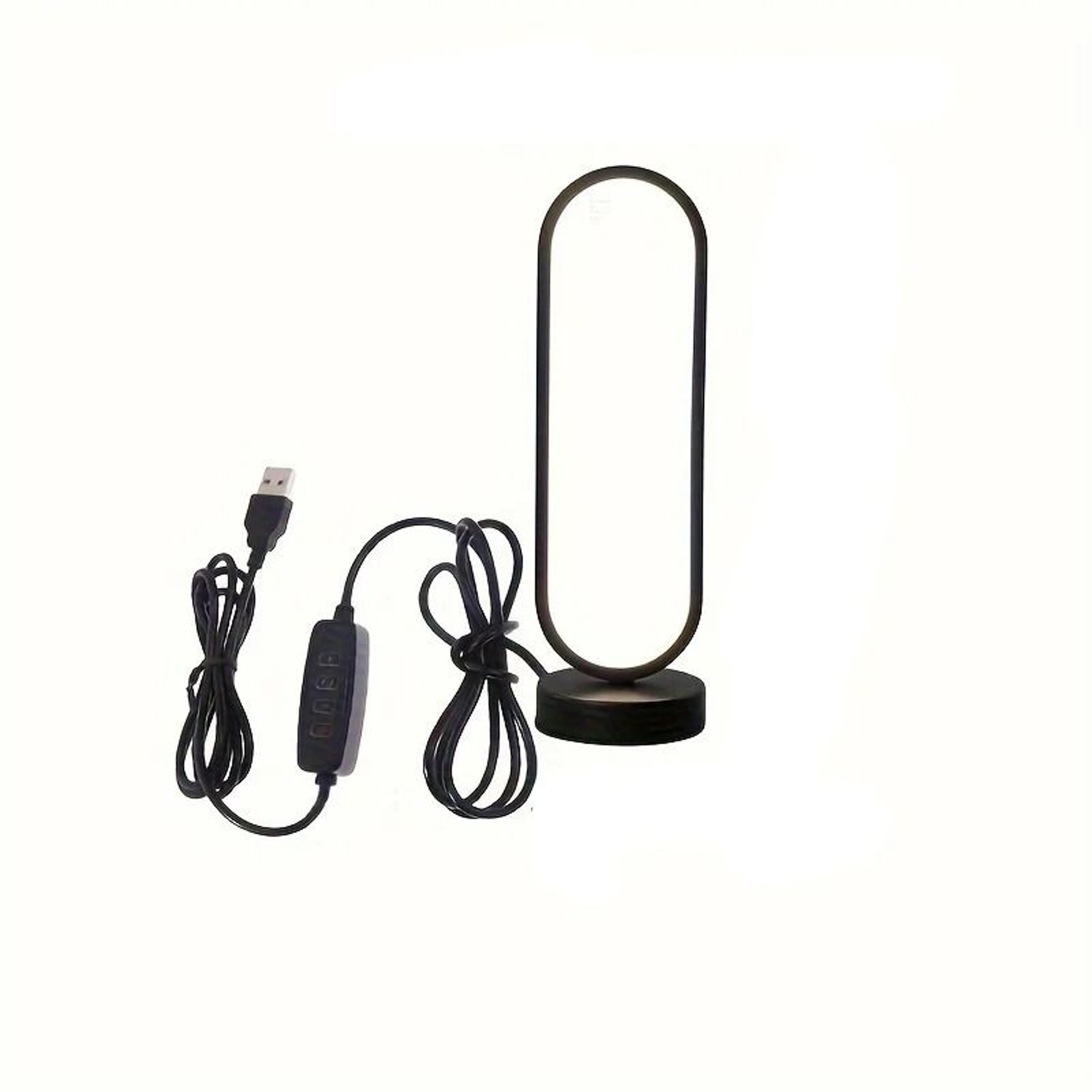 modern led ring bedside lamp with three color dimming for ambiance
