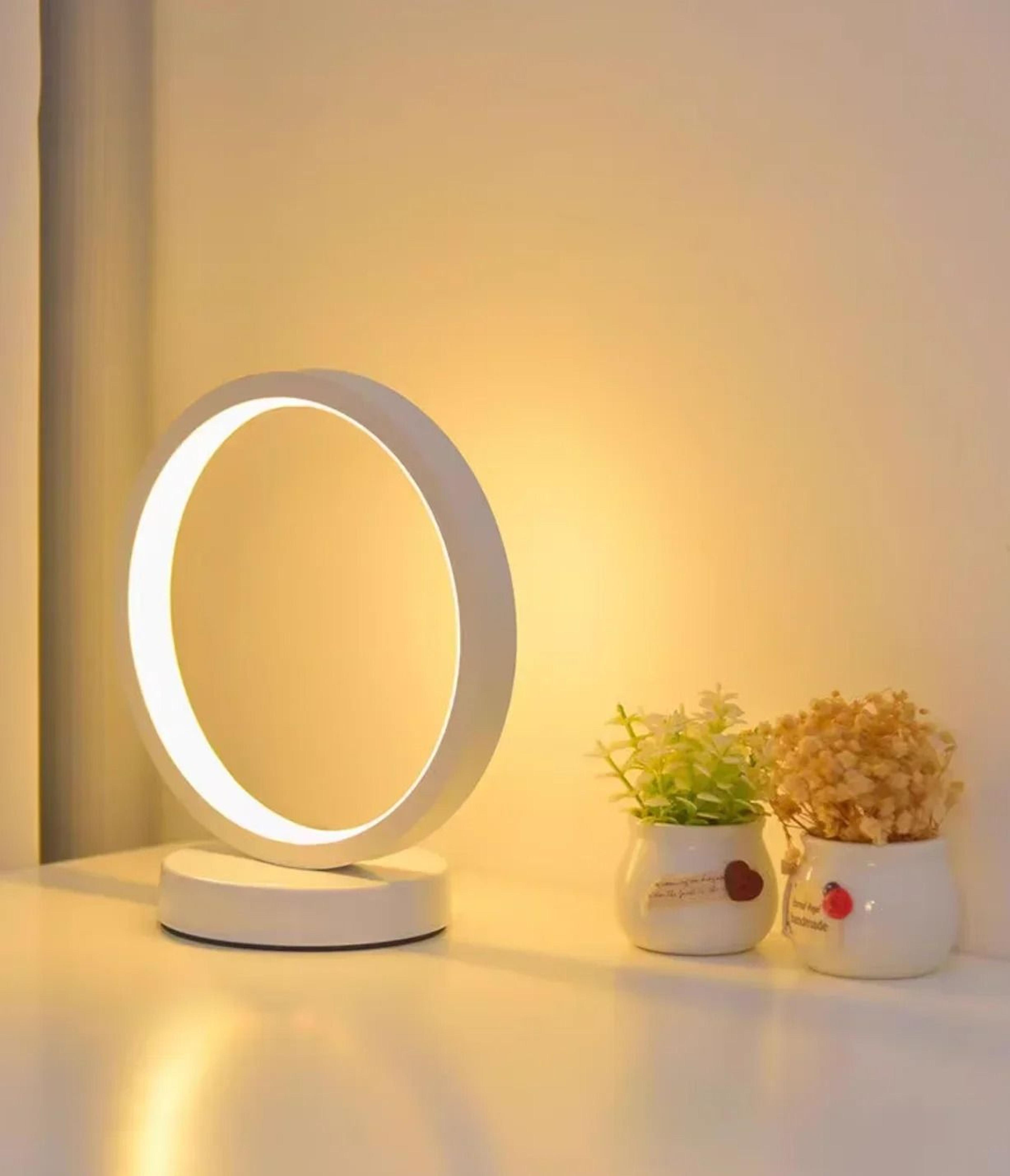 modern dimmable led ring table lamp creates soft elegant ambiance anywhere