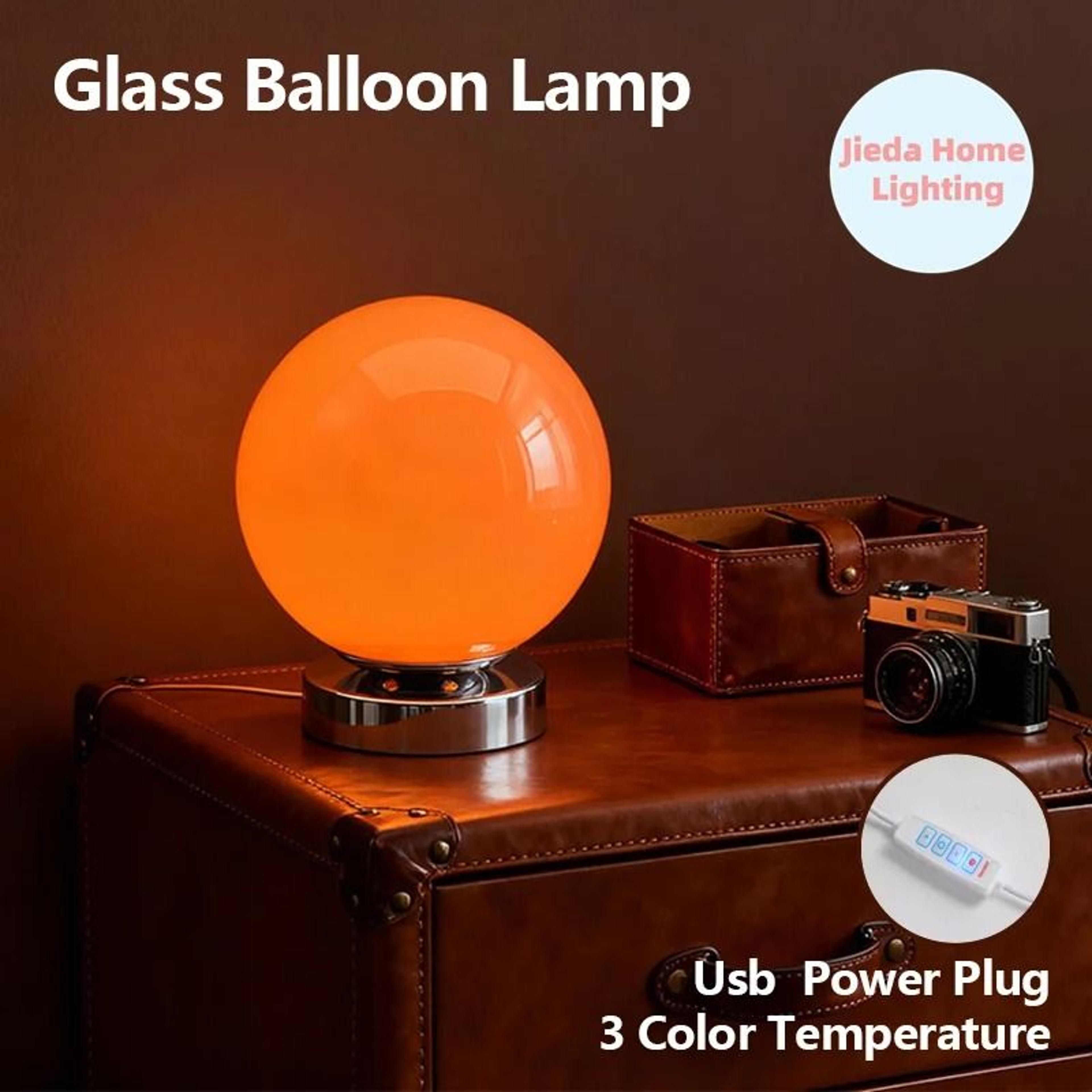 murano glass table lamp with three color lighting for elegant ambiance