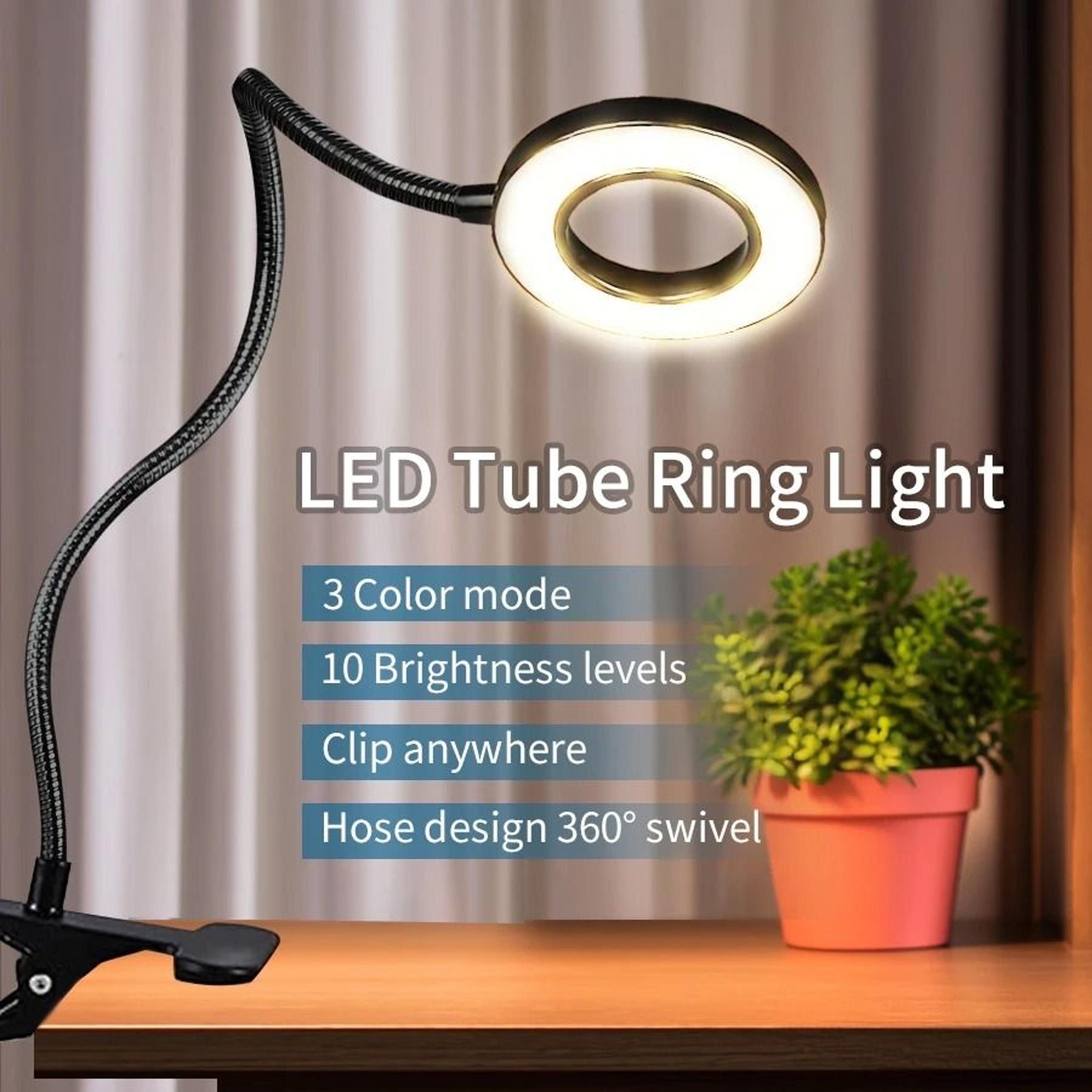 flexible clip on led study lamp with three color lighting modes