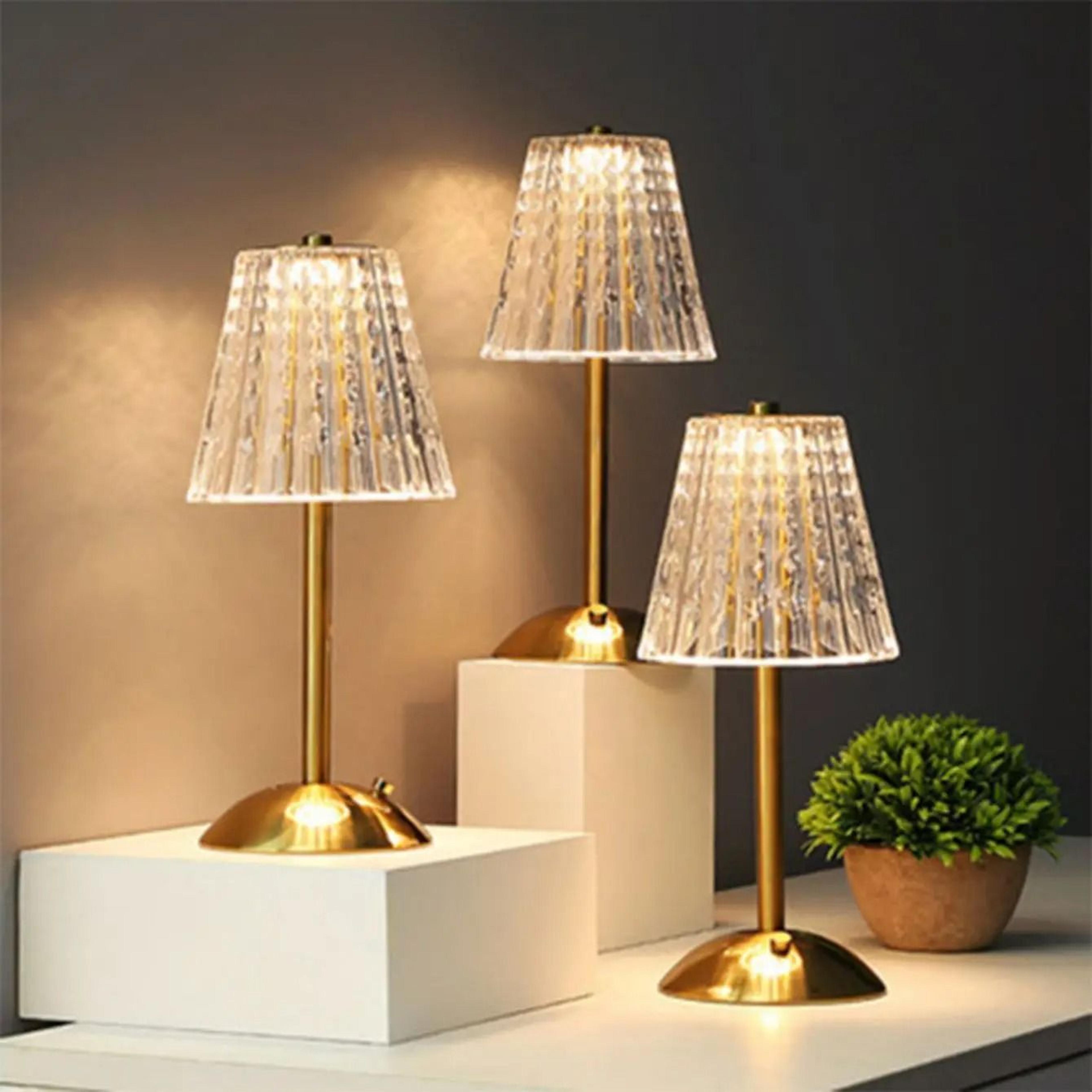 rechargeable crystal retro table lamp with touch dimming for elegant ambiance