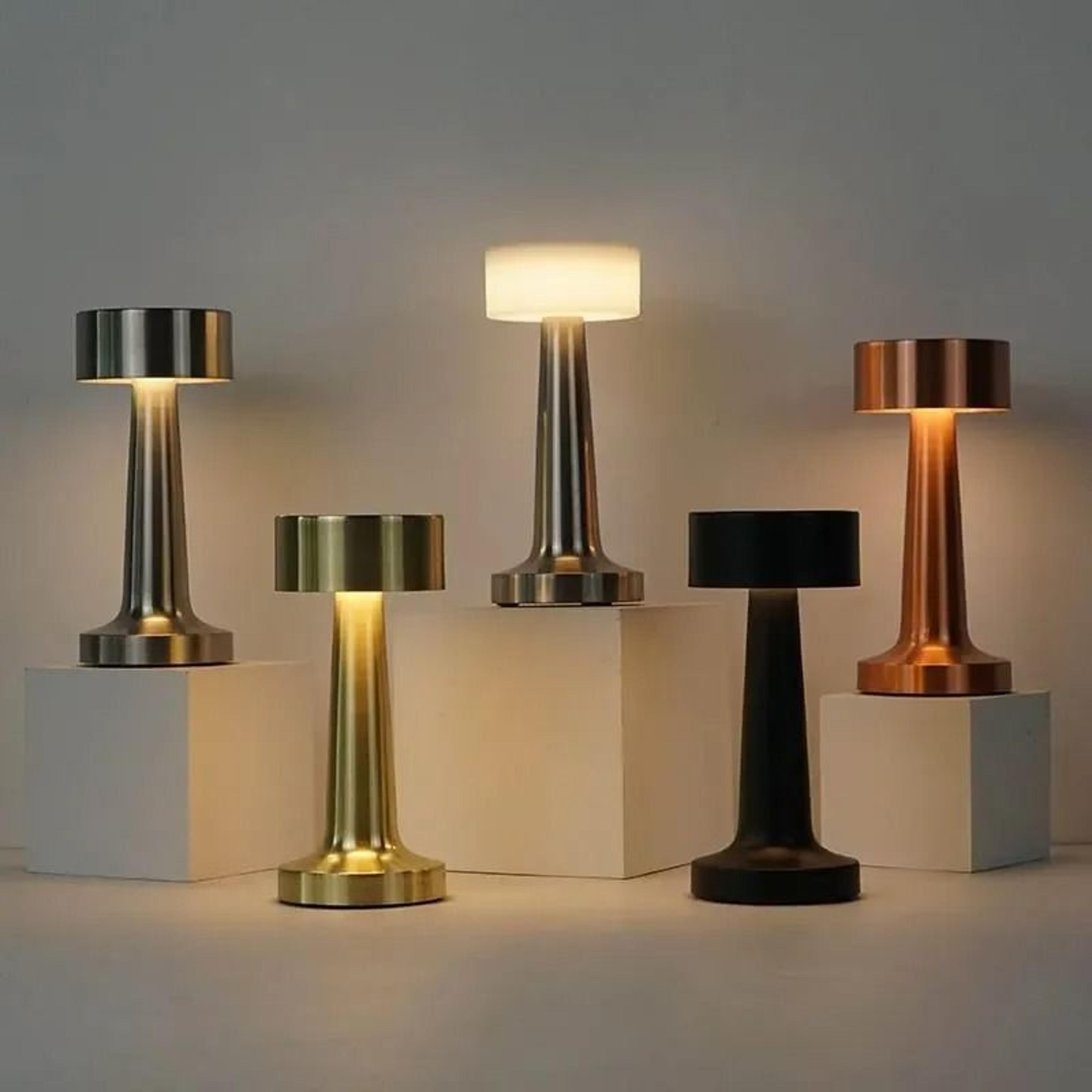 rechargeable retro touch table lamp with three color dimming for ambiance