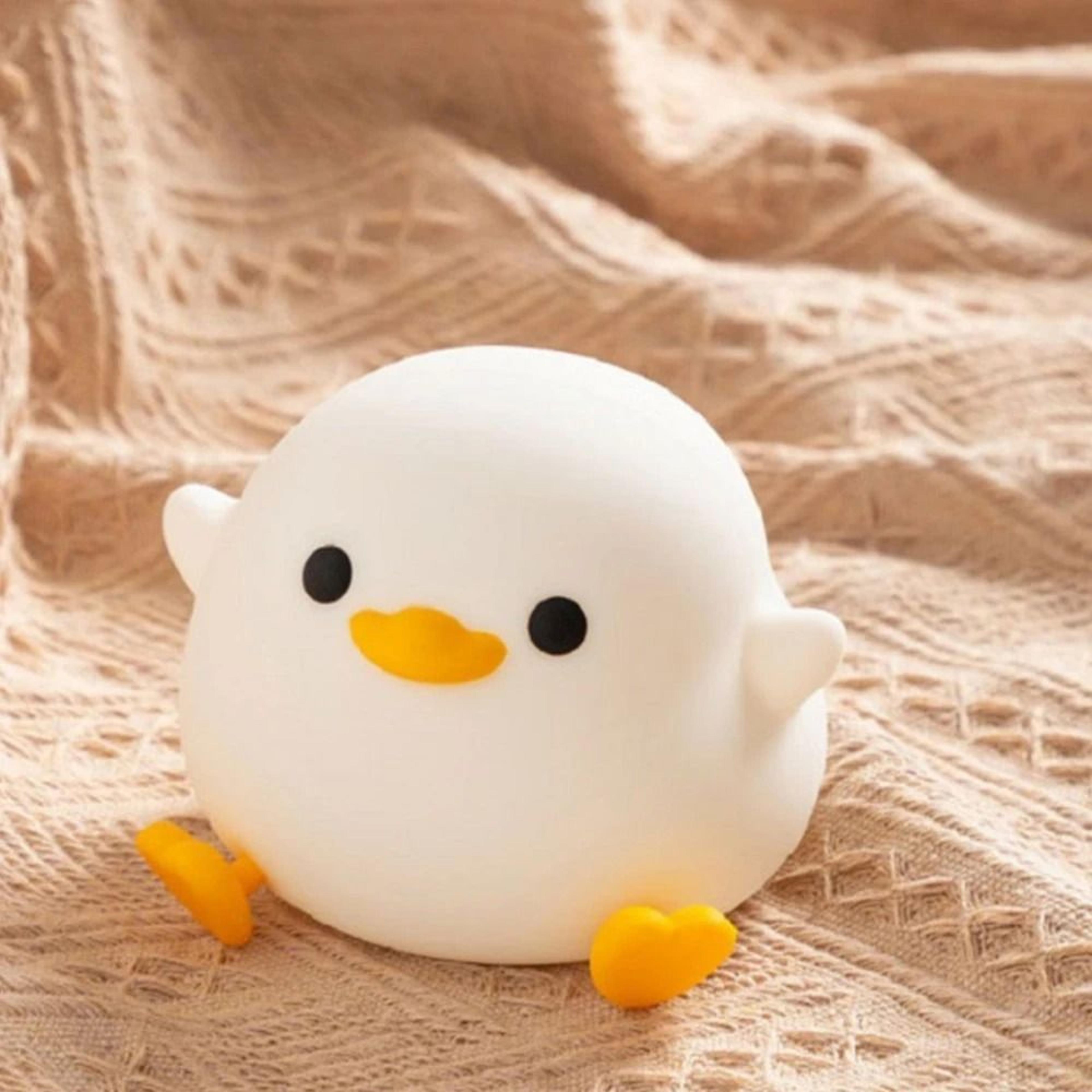 rechargeable silicone duck night light with touch control and rgb glow
