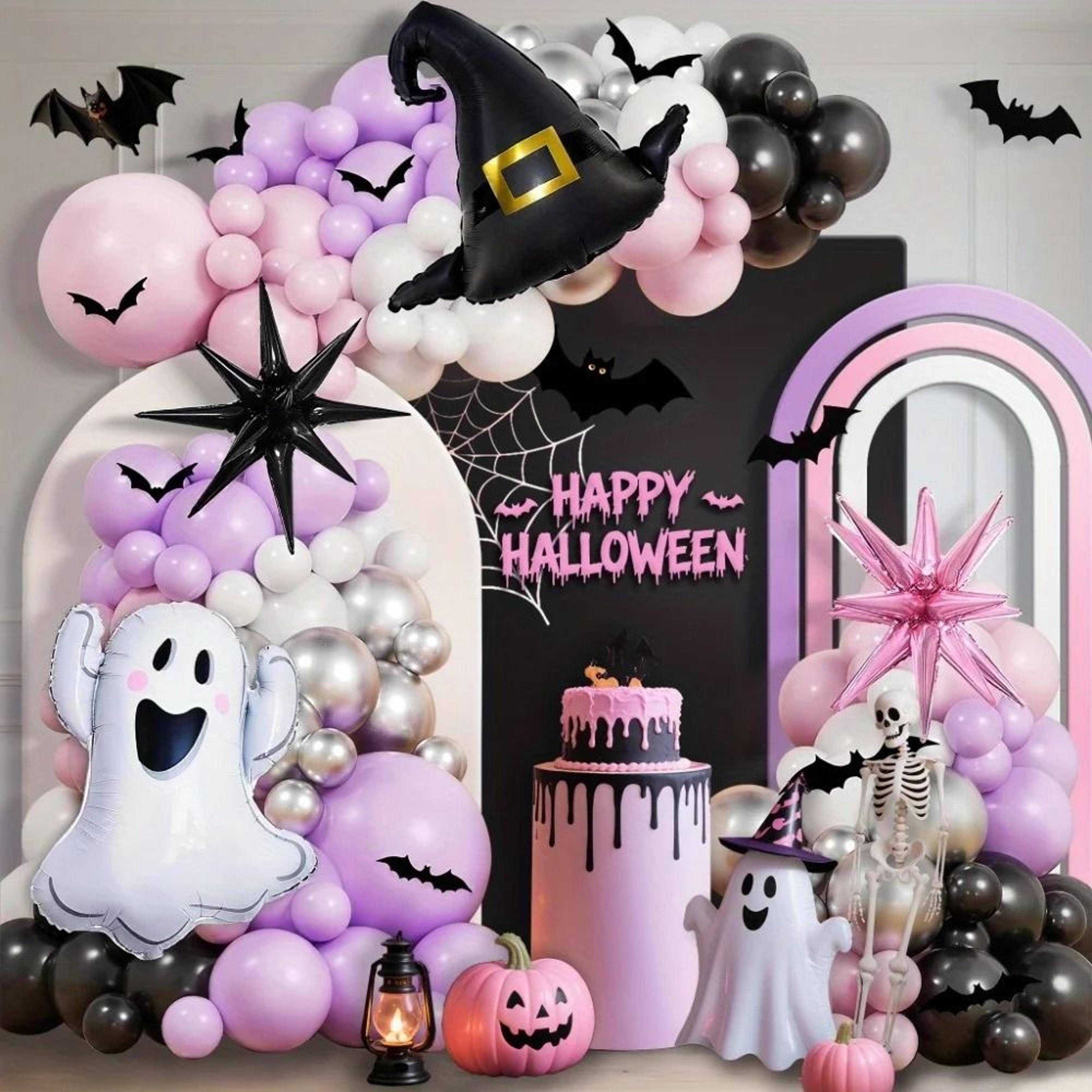 pink purple halloween balloon garland kit with ghost party decorations included