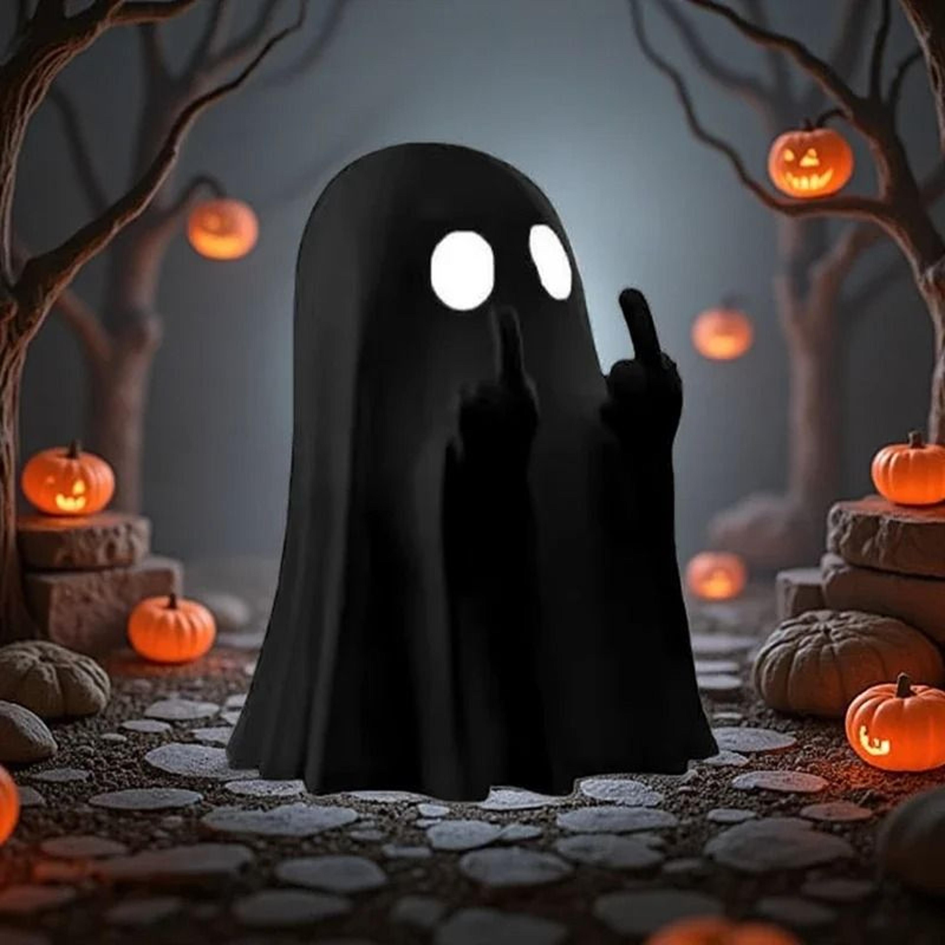 cheeky middle finger ghost statue for funny halloween tabletop home decor