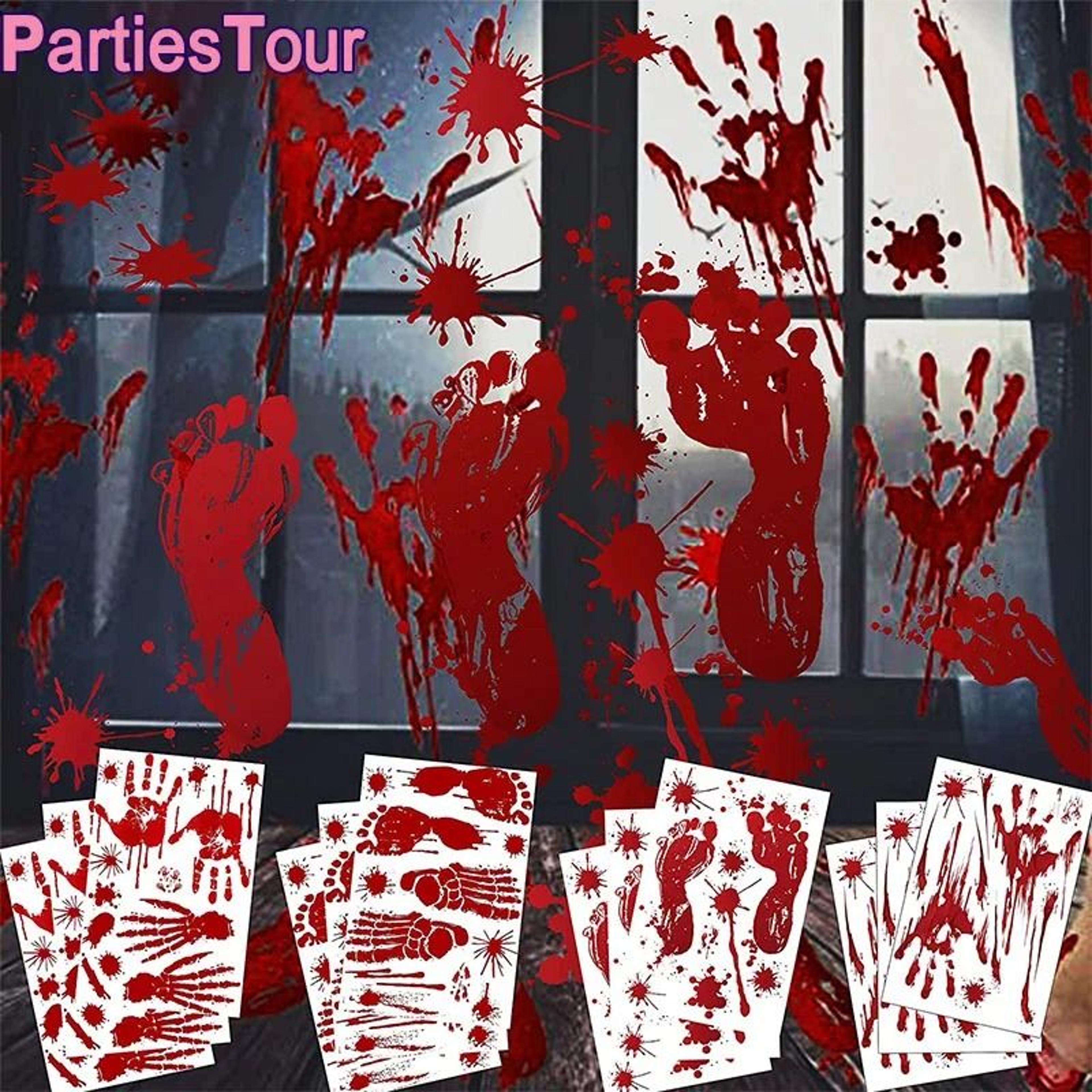 bloody handprint halloween window and wall stickers