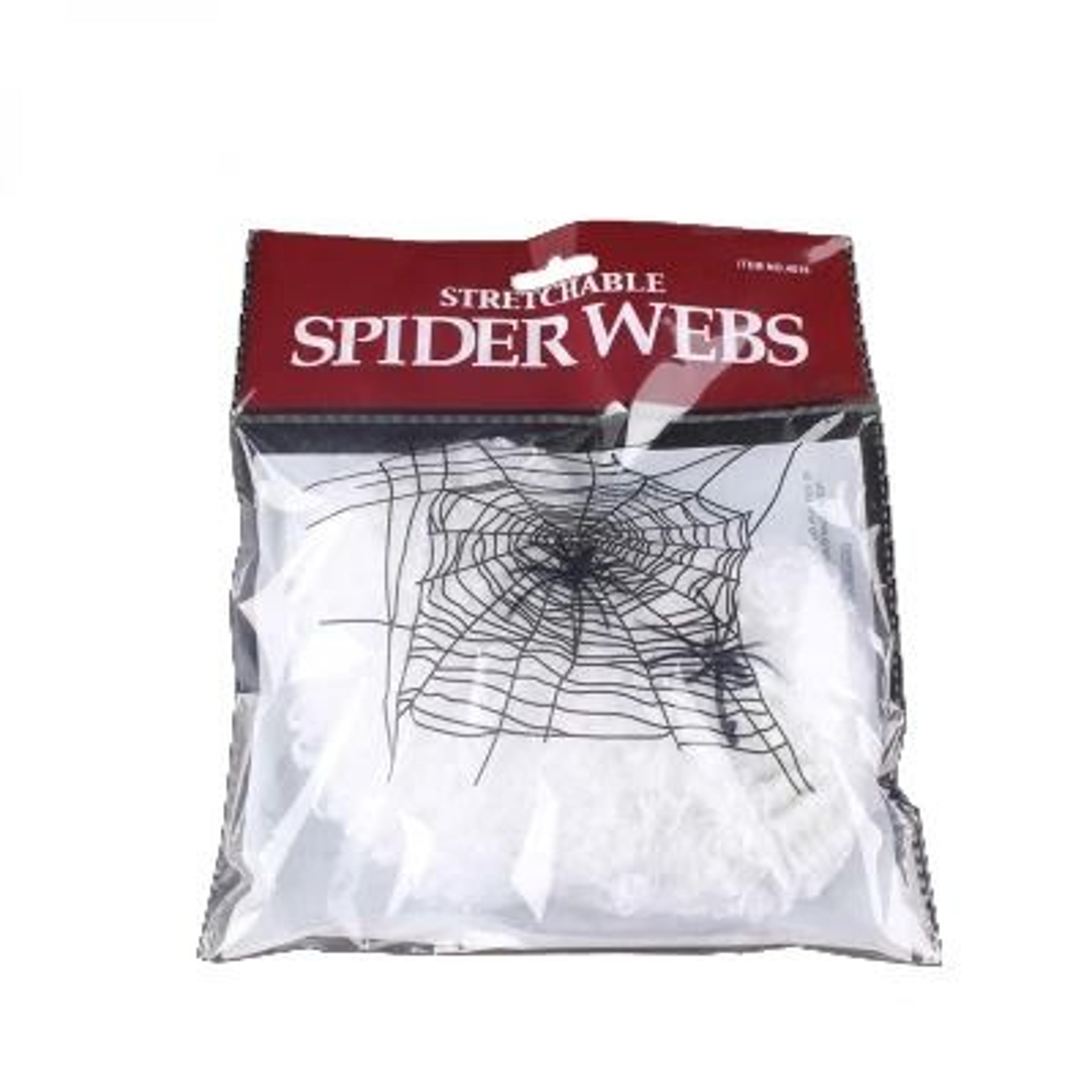 stretchable white spider web halloween decoration