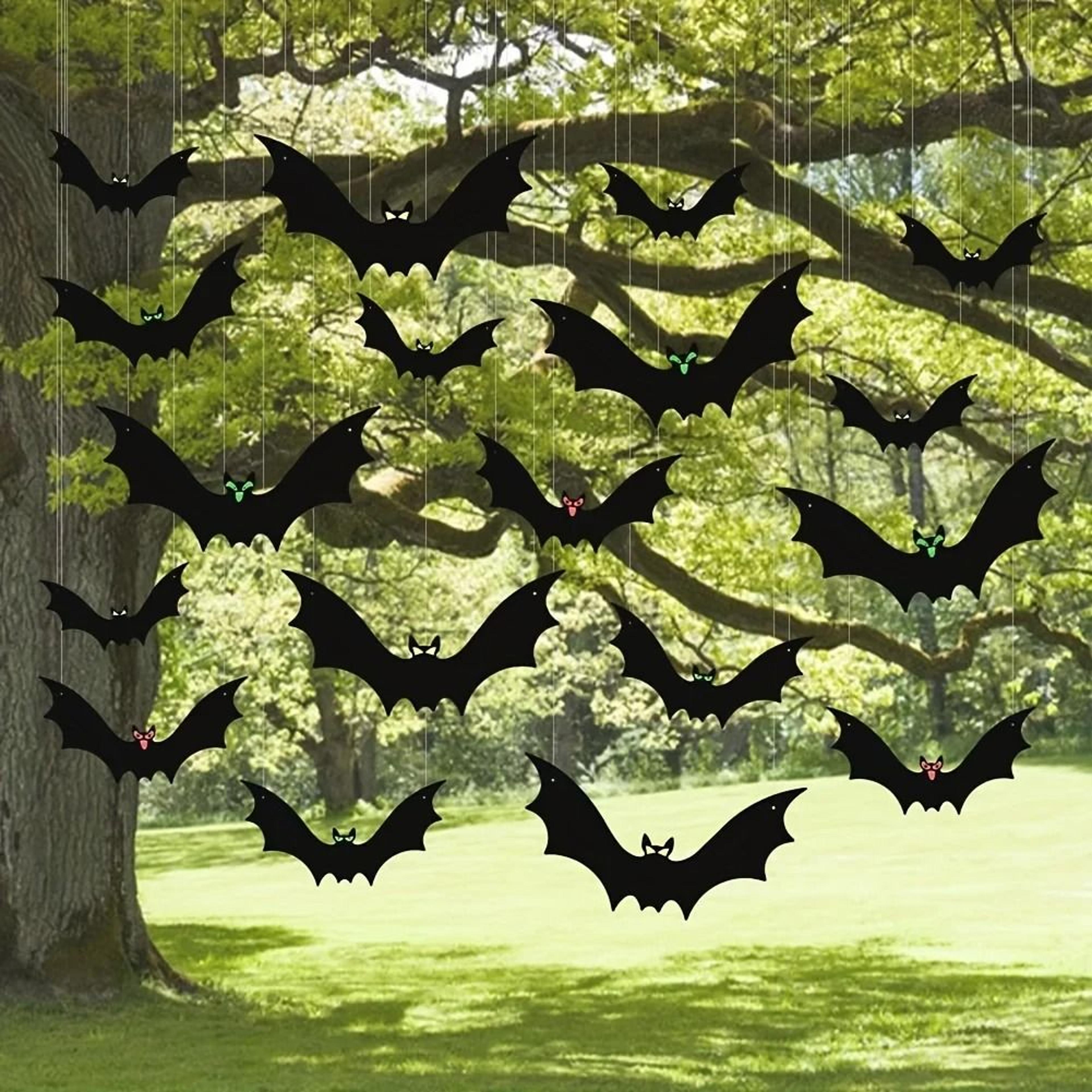 hanging flying bats halloween outdoor decorations