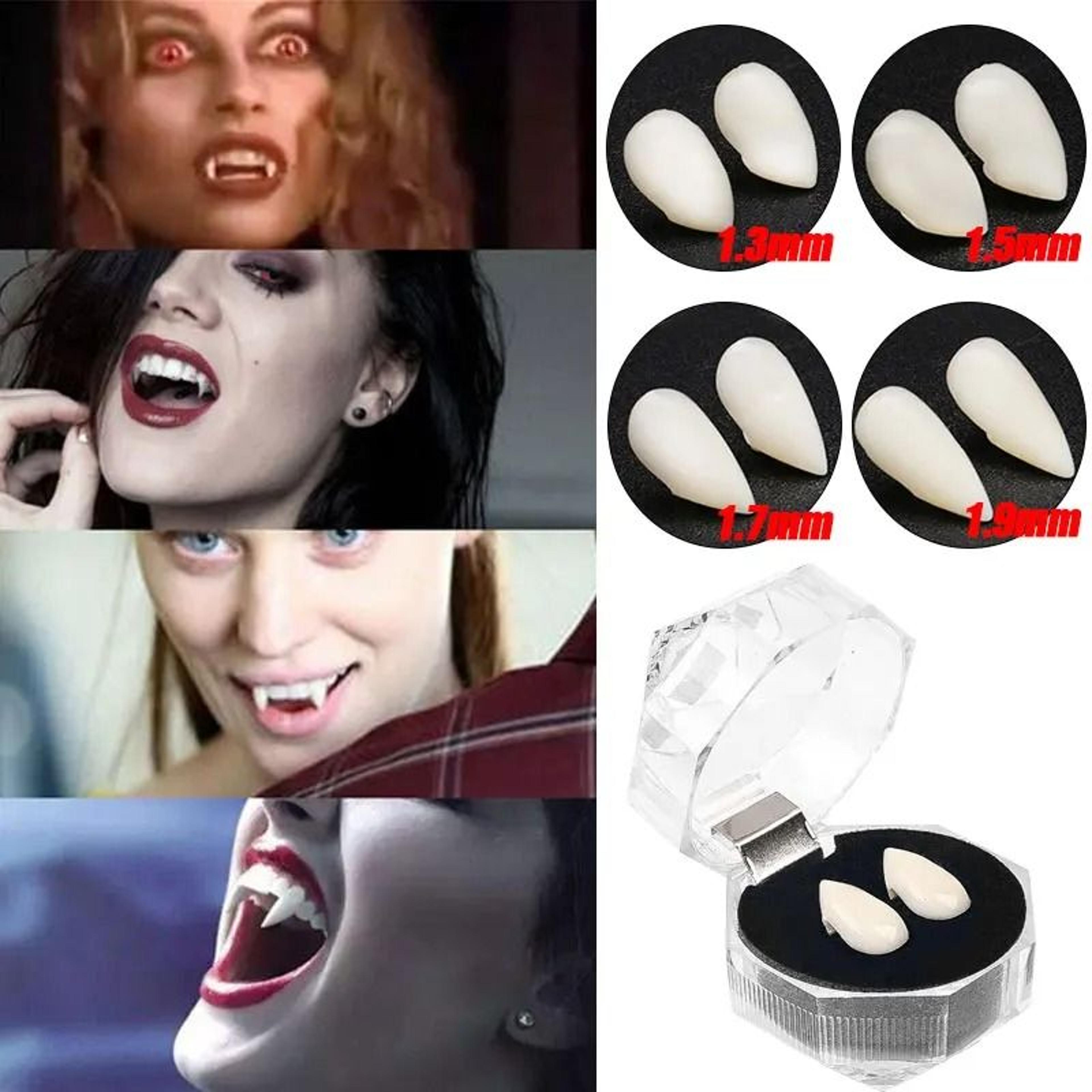 reusable vampire fangs costume set with adhesive