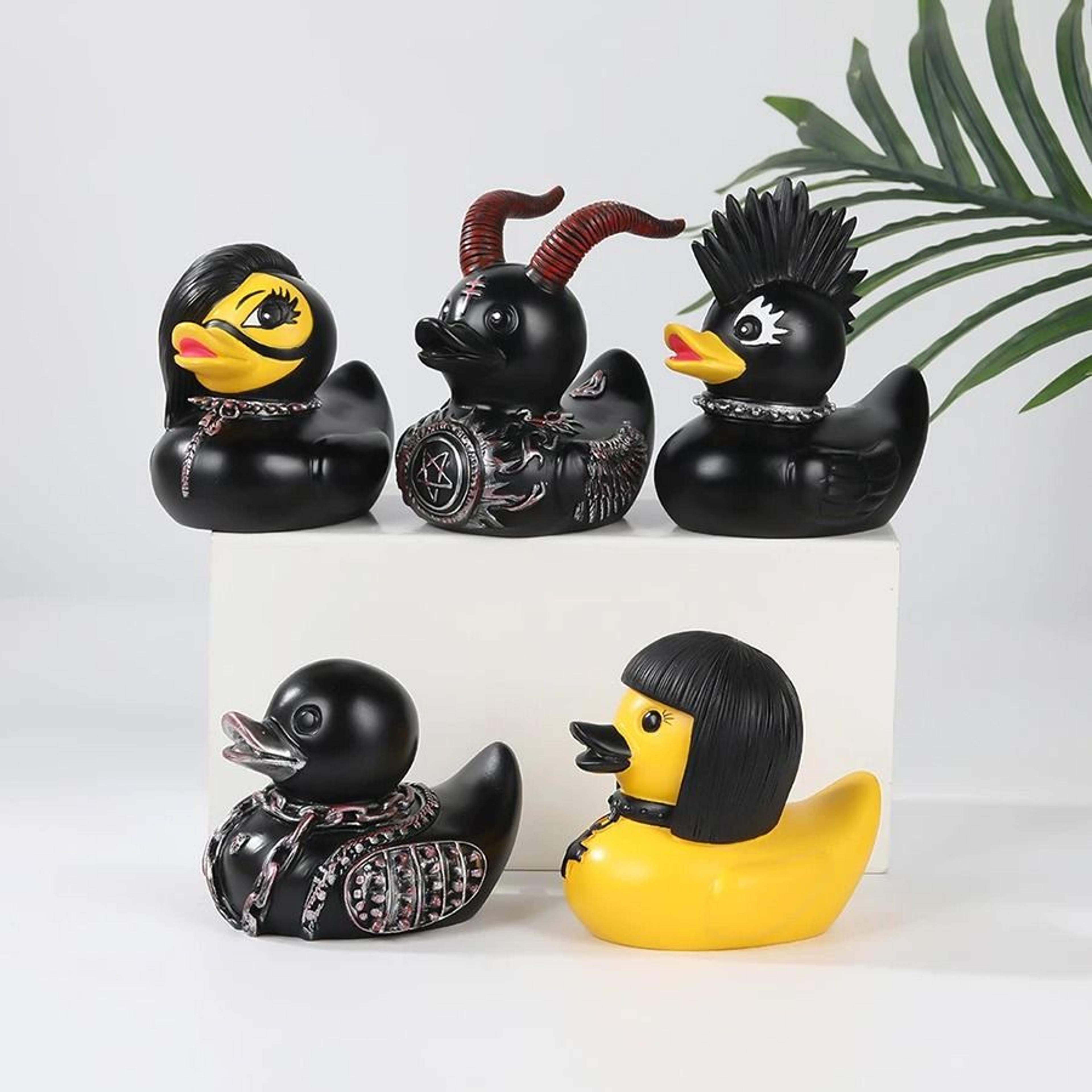 dark gothic devil duck resin statue