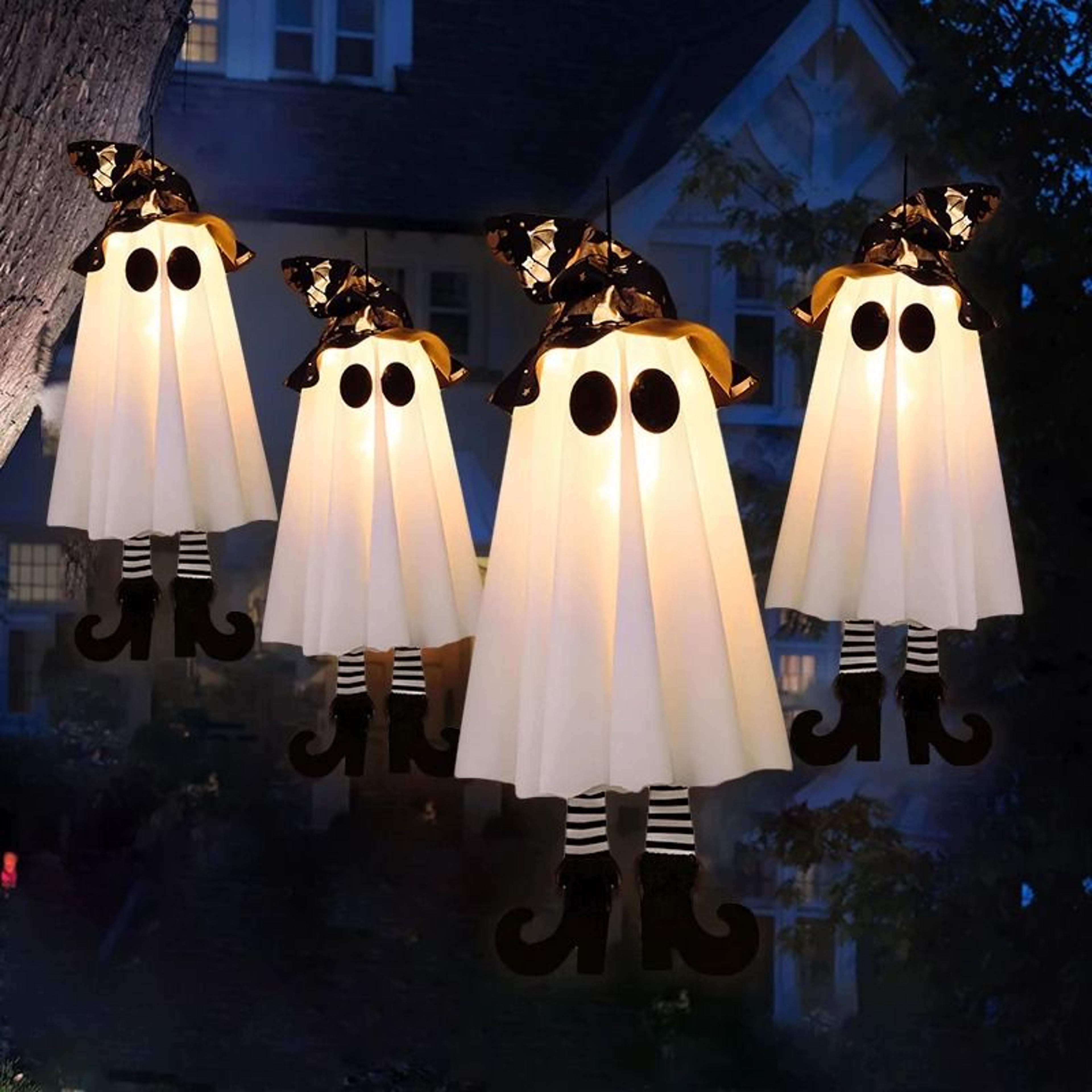 light up witch ghost halloween hanging decoration