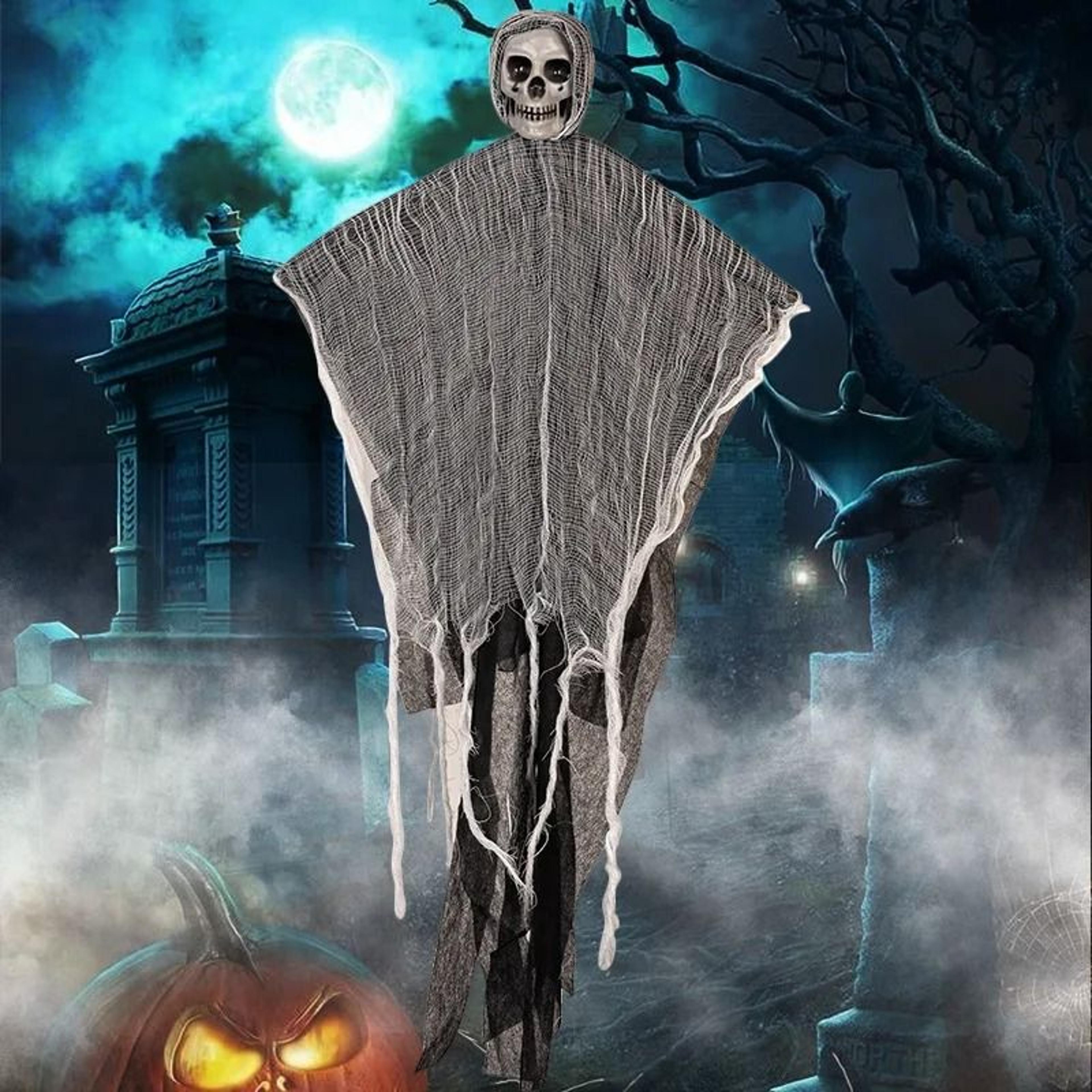 hanging skull ghost halloween decoration