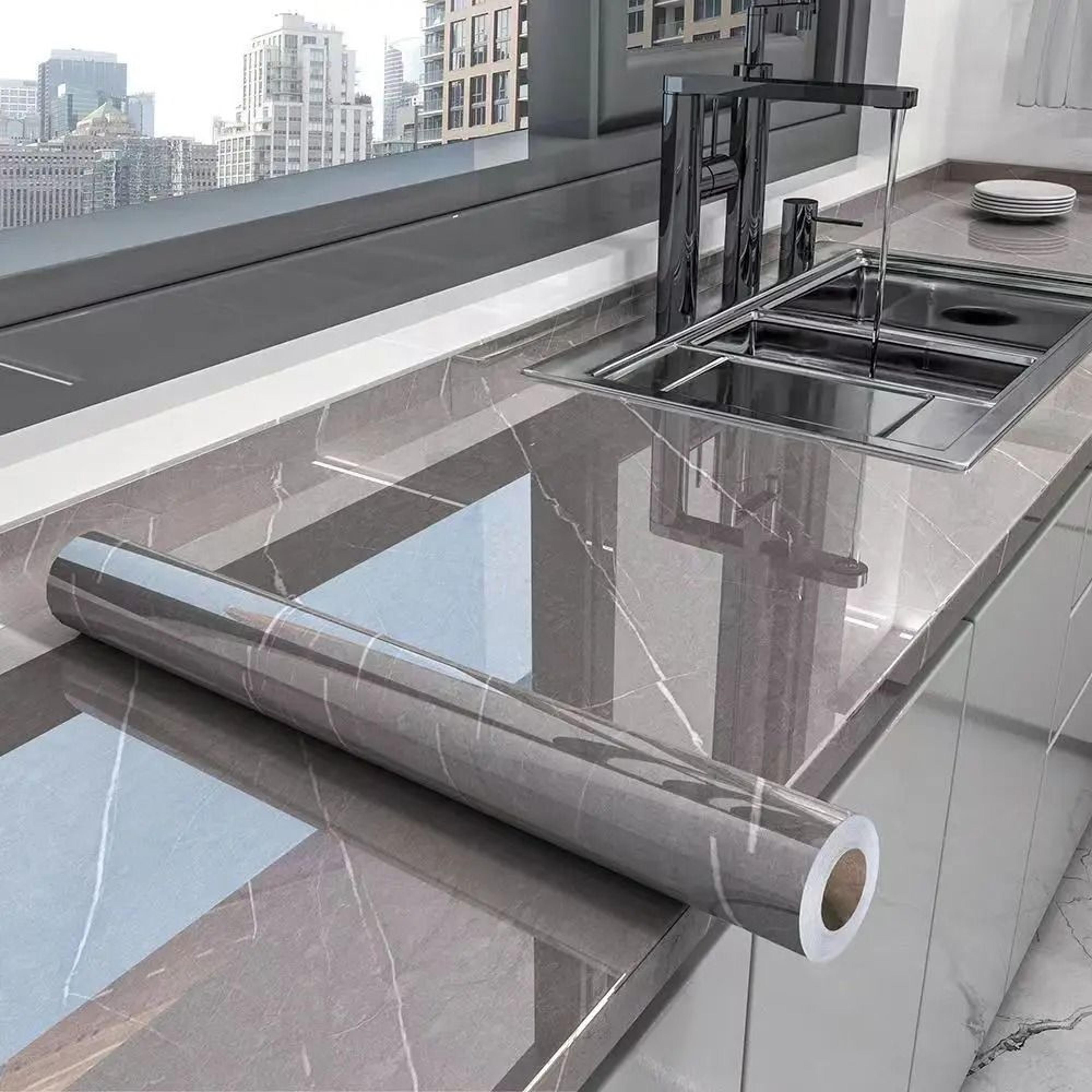 waterproof marble kitchen contact paper