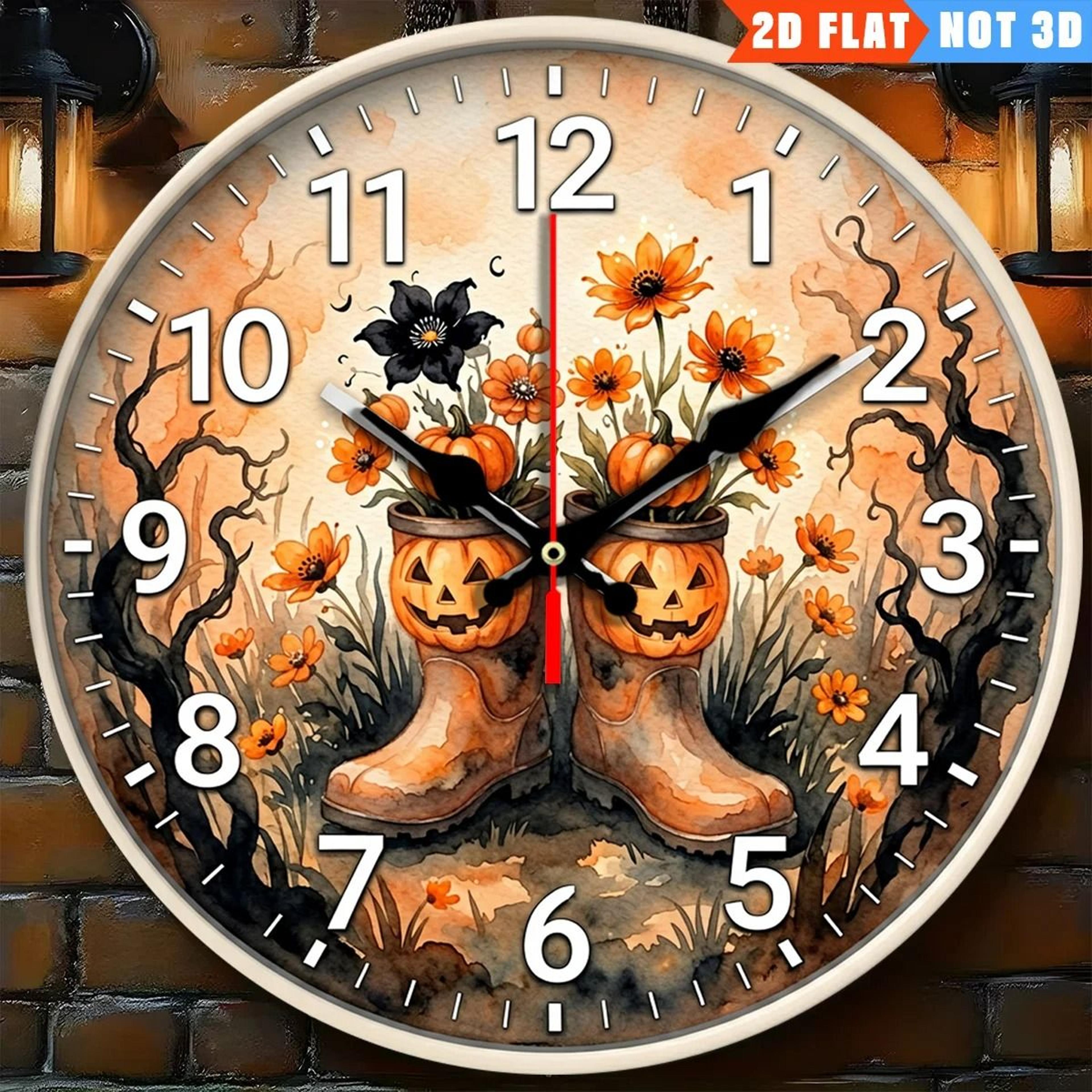 whimsical pumpkin head rain boots silent wall clock for stylish home decor gifts