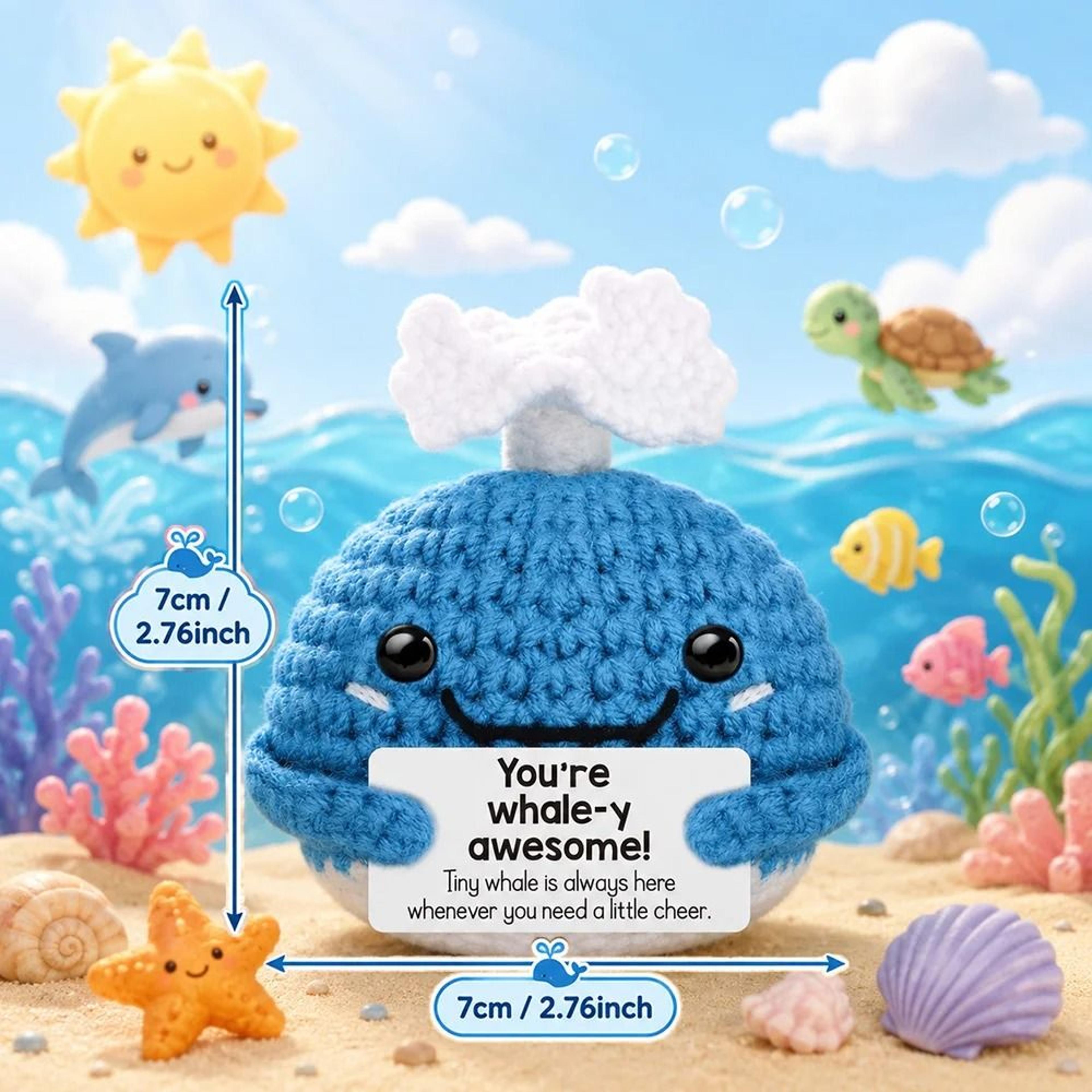 positive energy pocket hug crochet doll with message card for comfort and encouragement