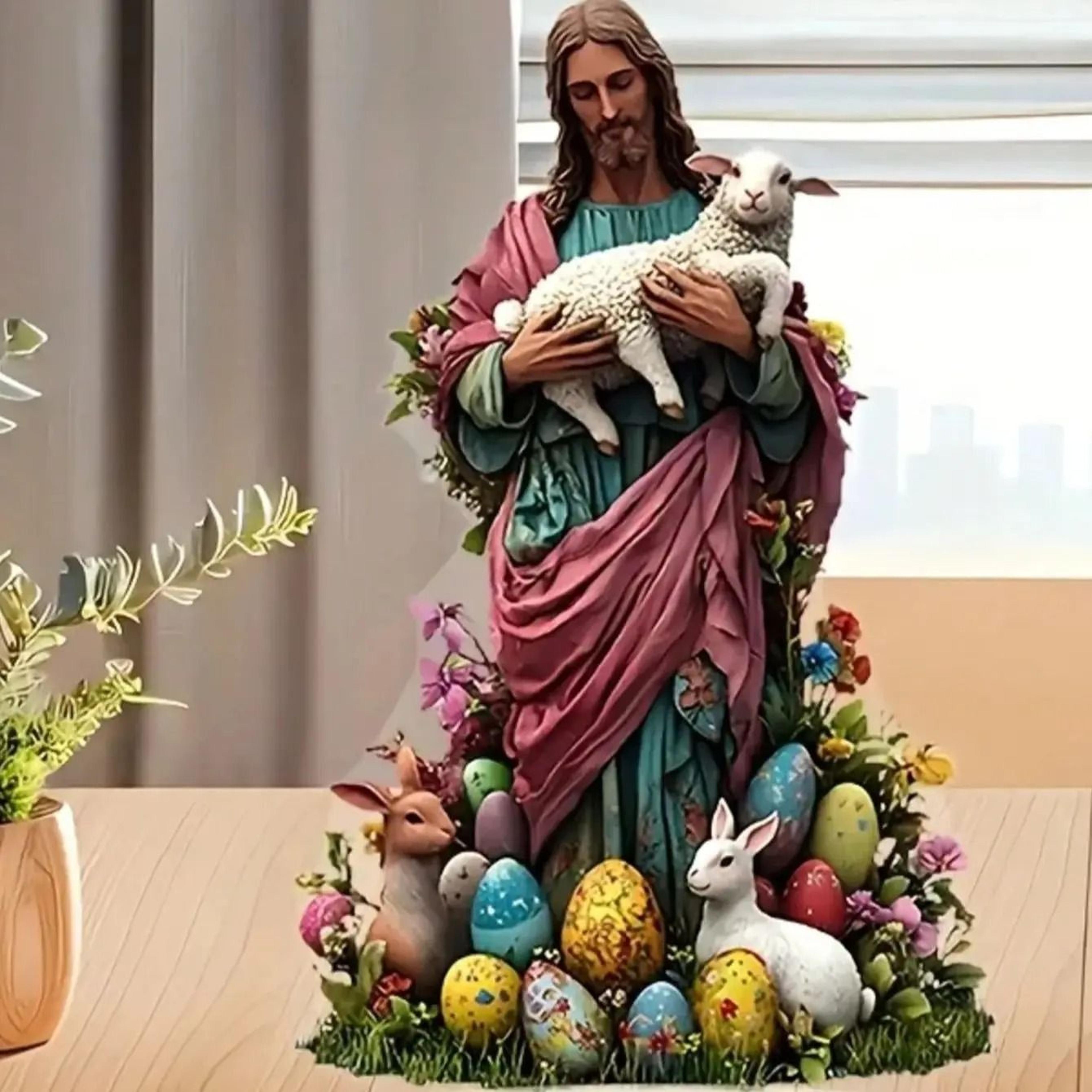 newborn jesus nativity scene figurine religious desktop statue for christmas home decor gifts