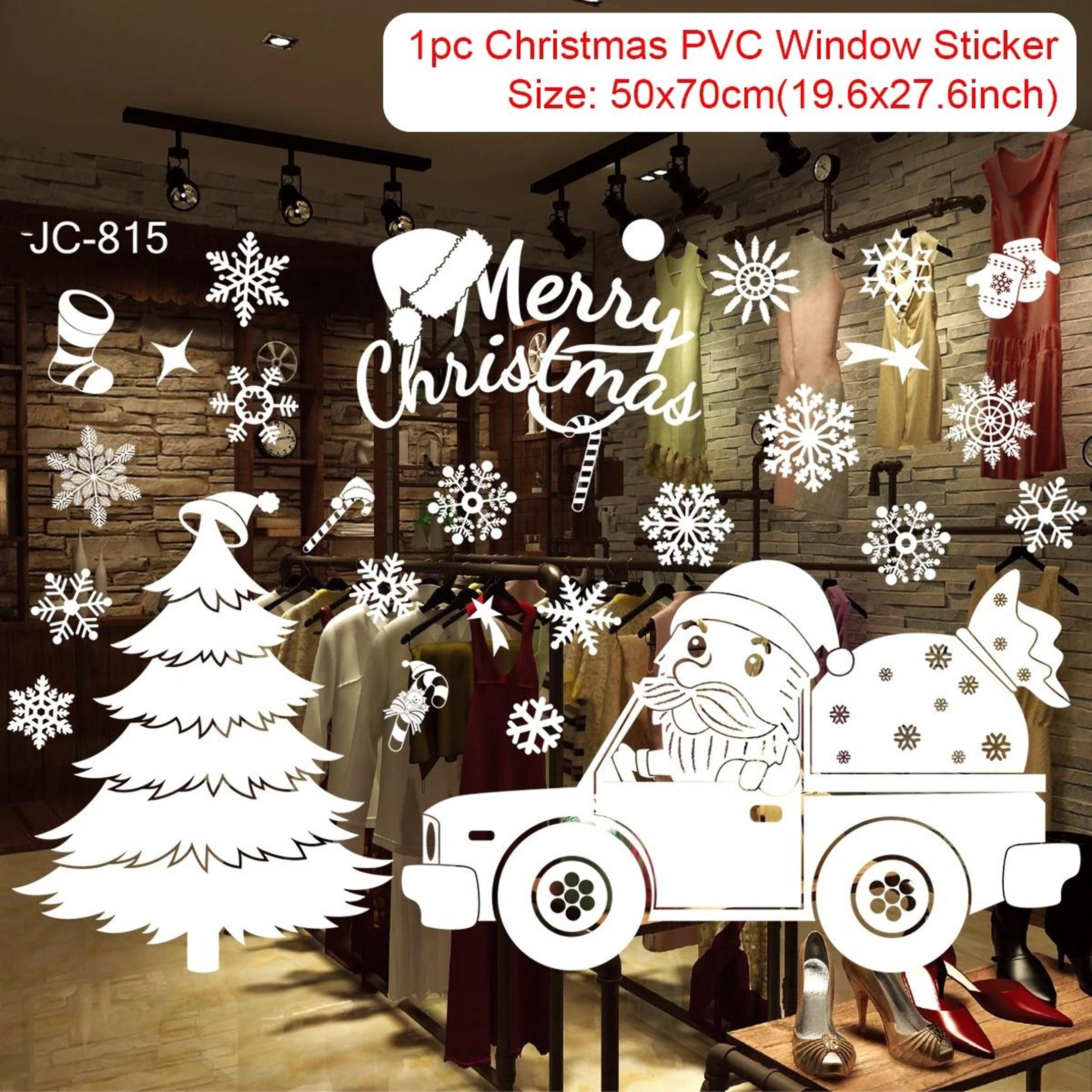 christmas window wall stickers for kids rooms holiday home and new year decor