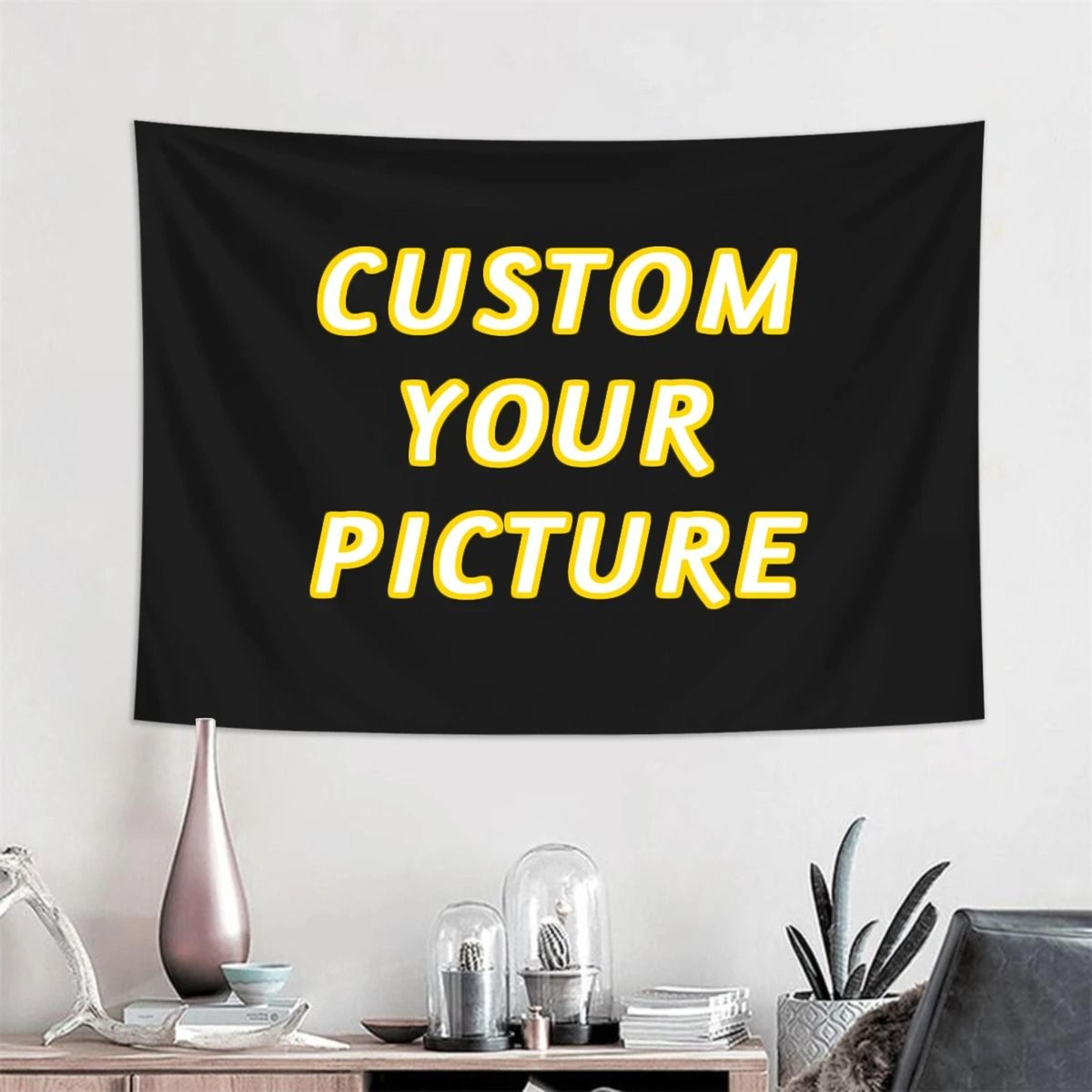 personalized custom tapestry banner with photo logo text for events and home decor
