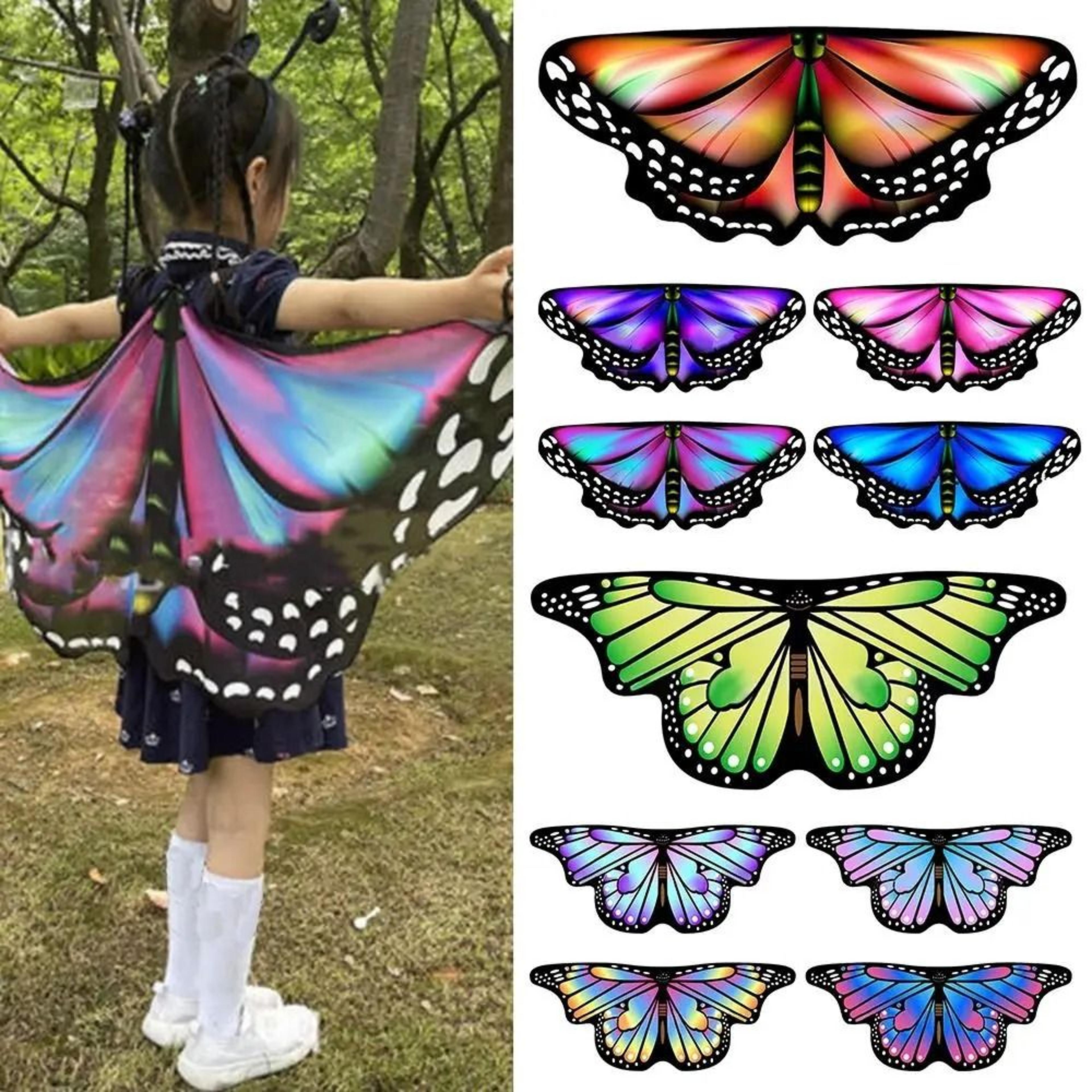 colorful butterfly wings cape fairy costume for girls parties dress up and gifts