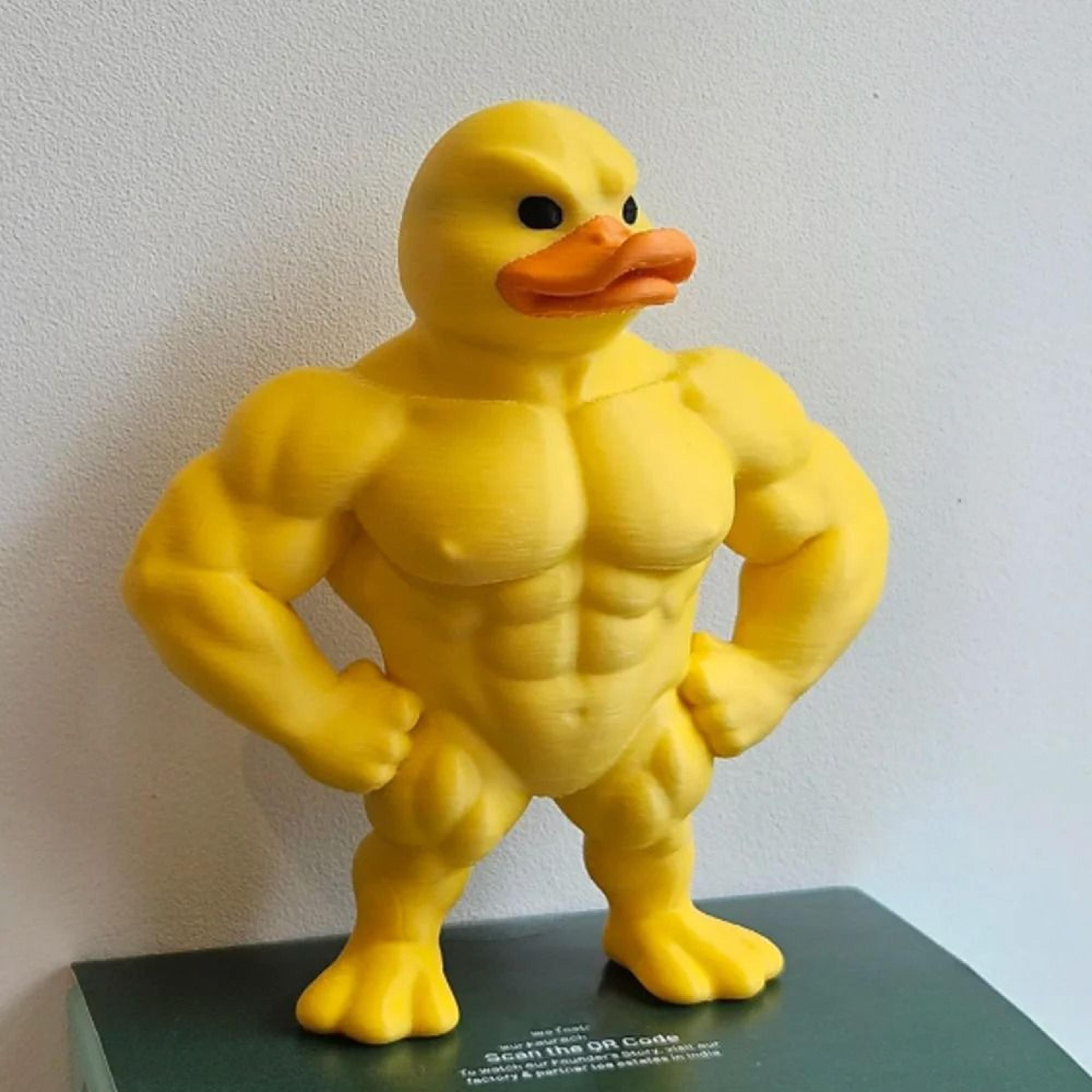 funny muscle duck statue whimsical resin figurine for desks shelves gardens and gifts