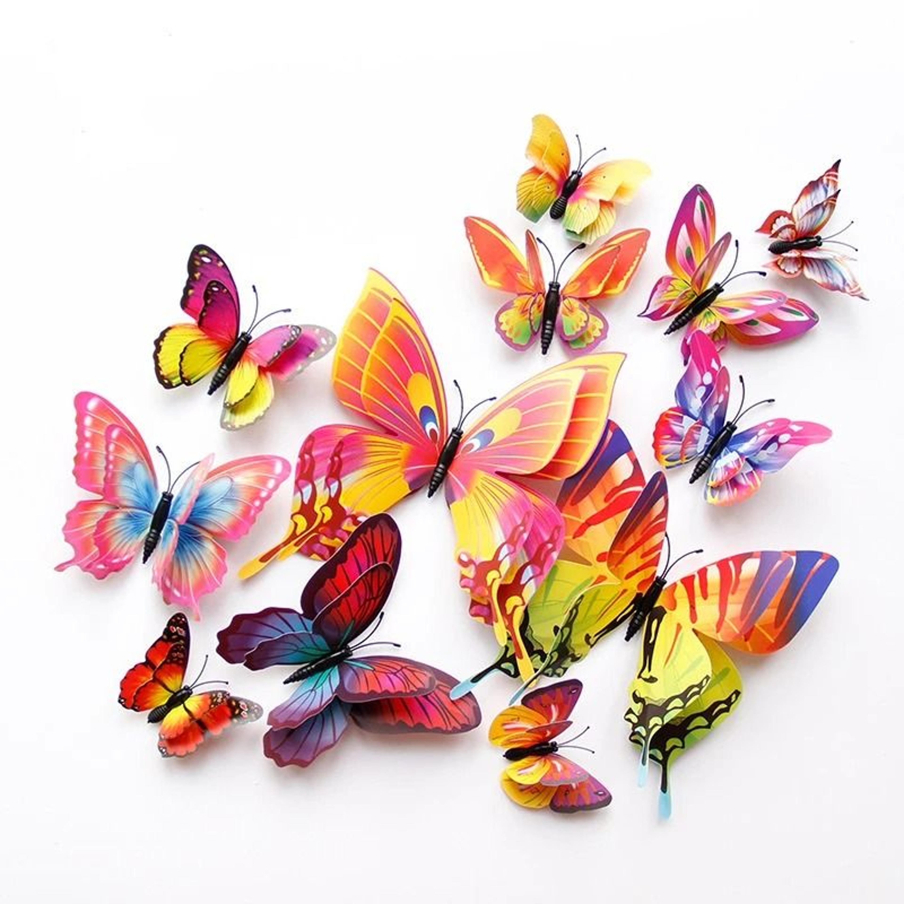 elegant double layer 3d butterfly wall stickers for weddings bedrooms and fridge decor