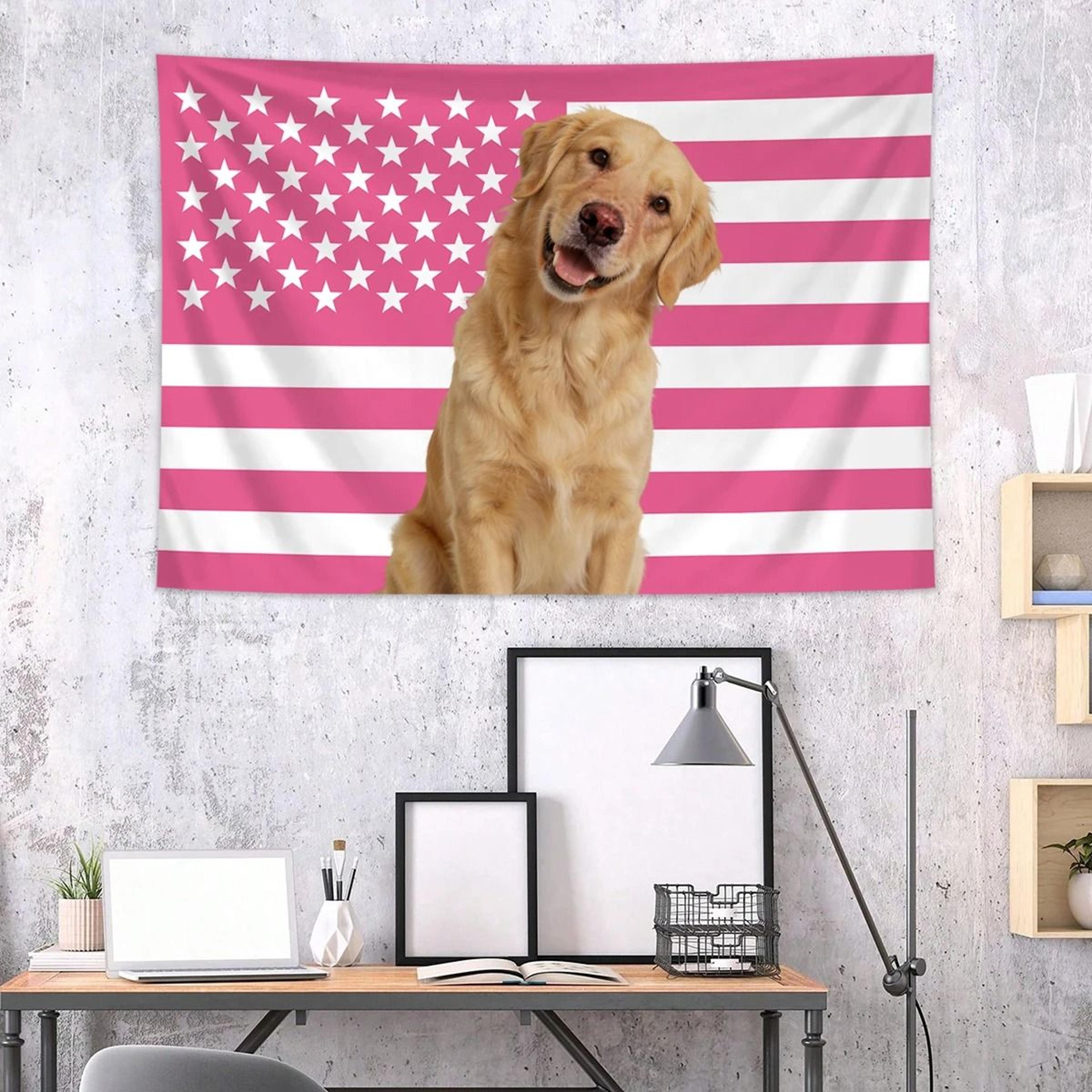 personalized american flag photo tapestry for families pets idols bedrooms and gift decor