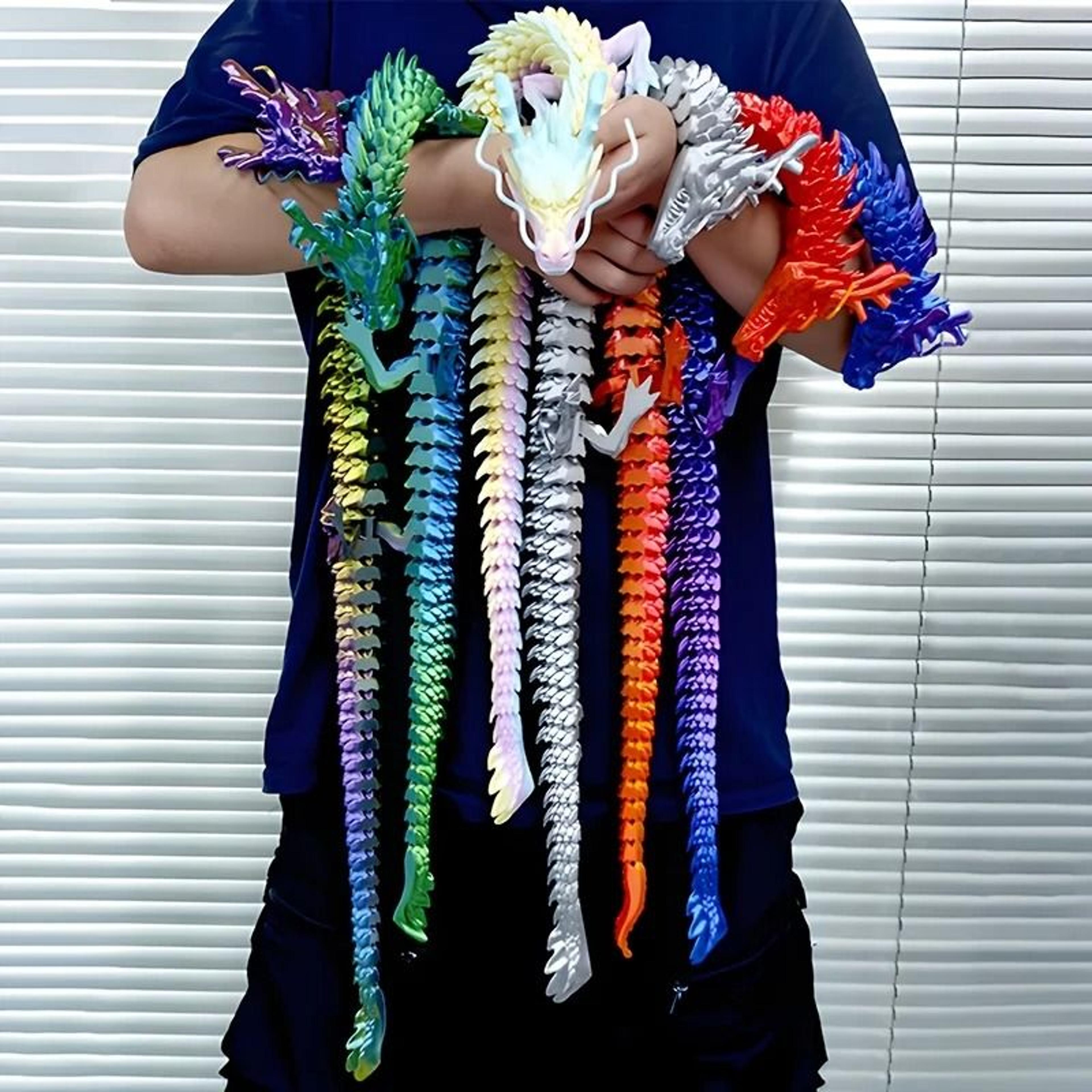 majestic 88cm articulated crystal dragon fidget toy for calm focus play