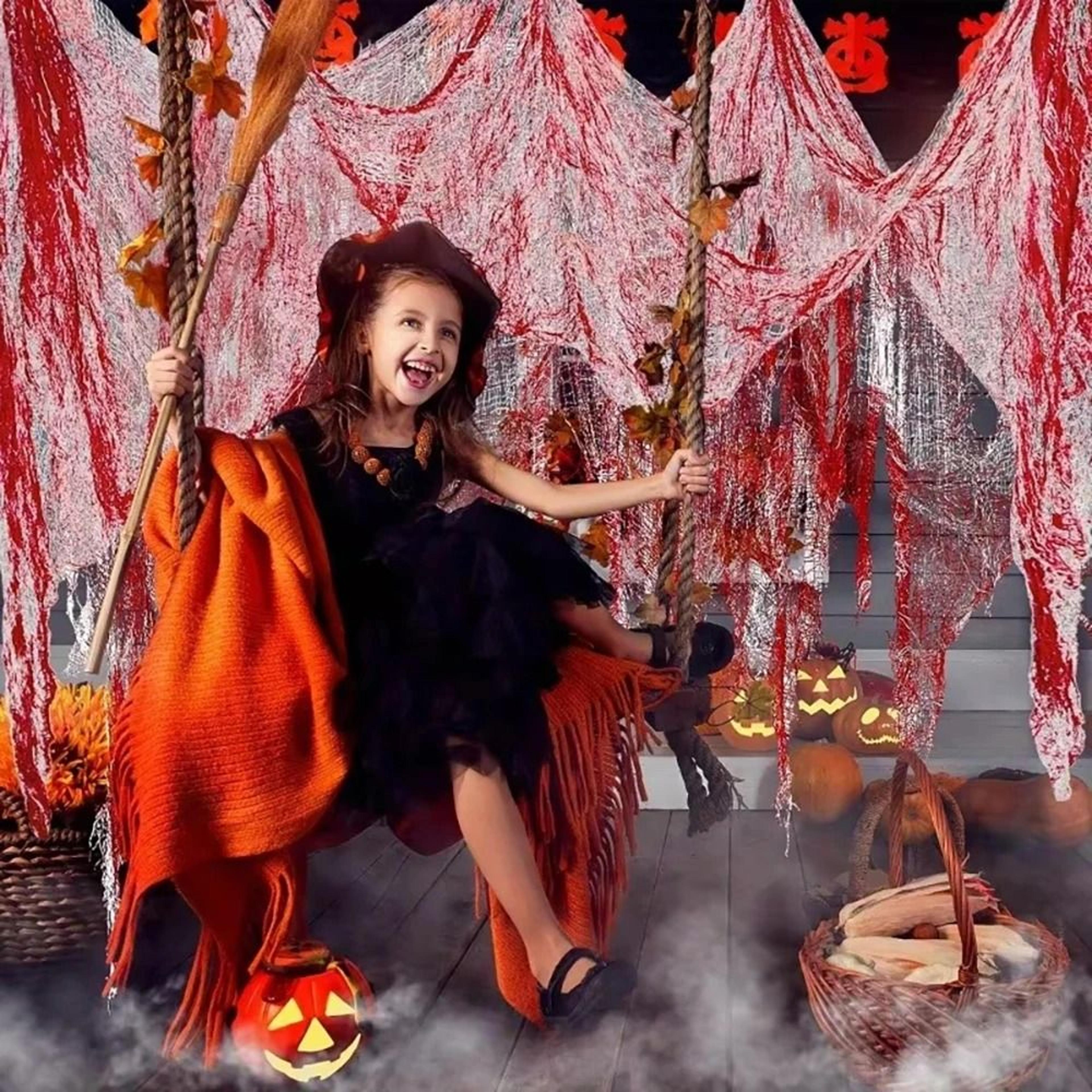 bloody halloween gauze curtain for terrifying haunted house party display decorations