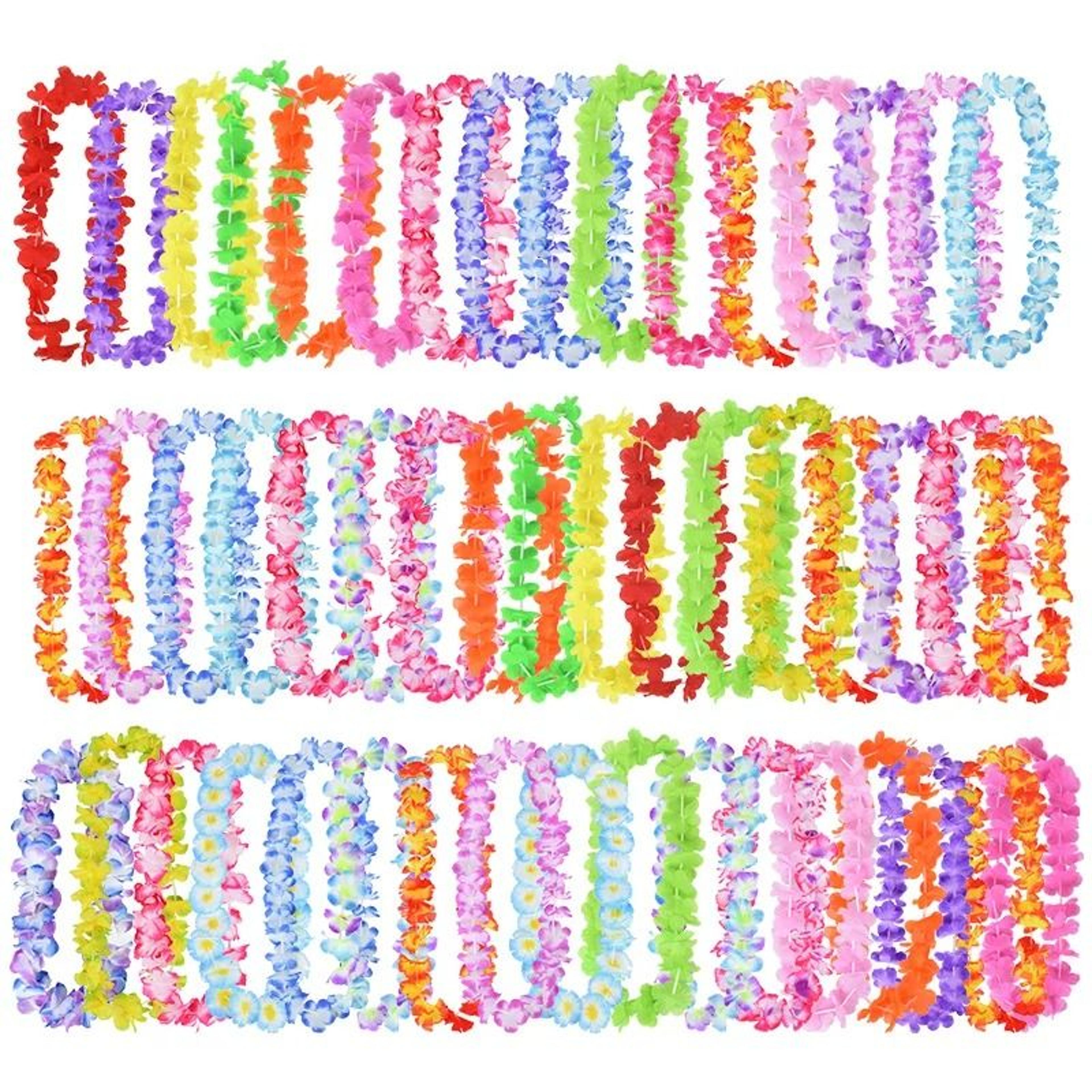 vibrant hawaiian flower lei necklaces for colorful tropical party celebrations everywhere