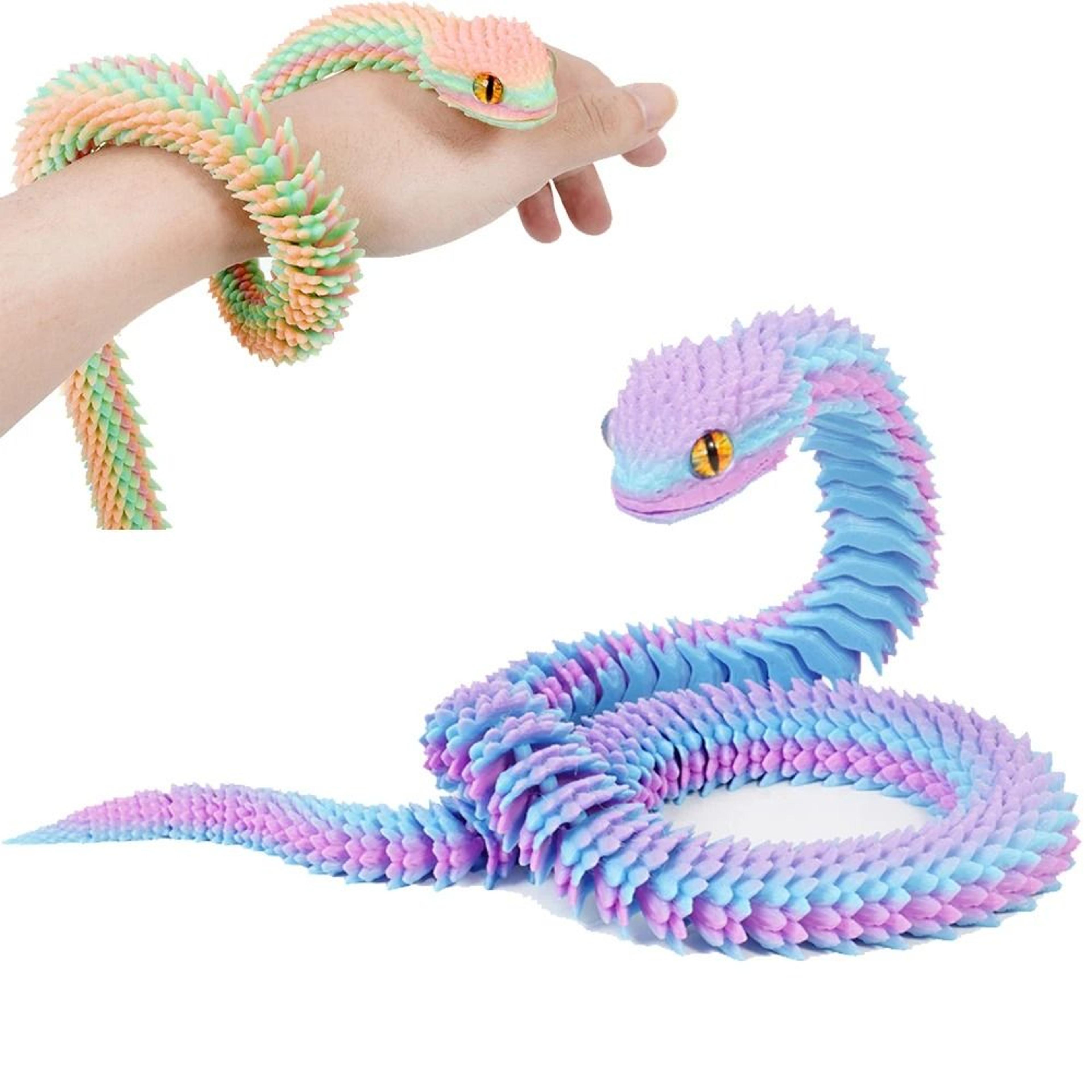 luminous 3d printed articulated snake figurine for flexible desk display fun