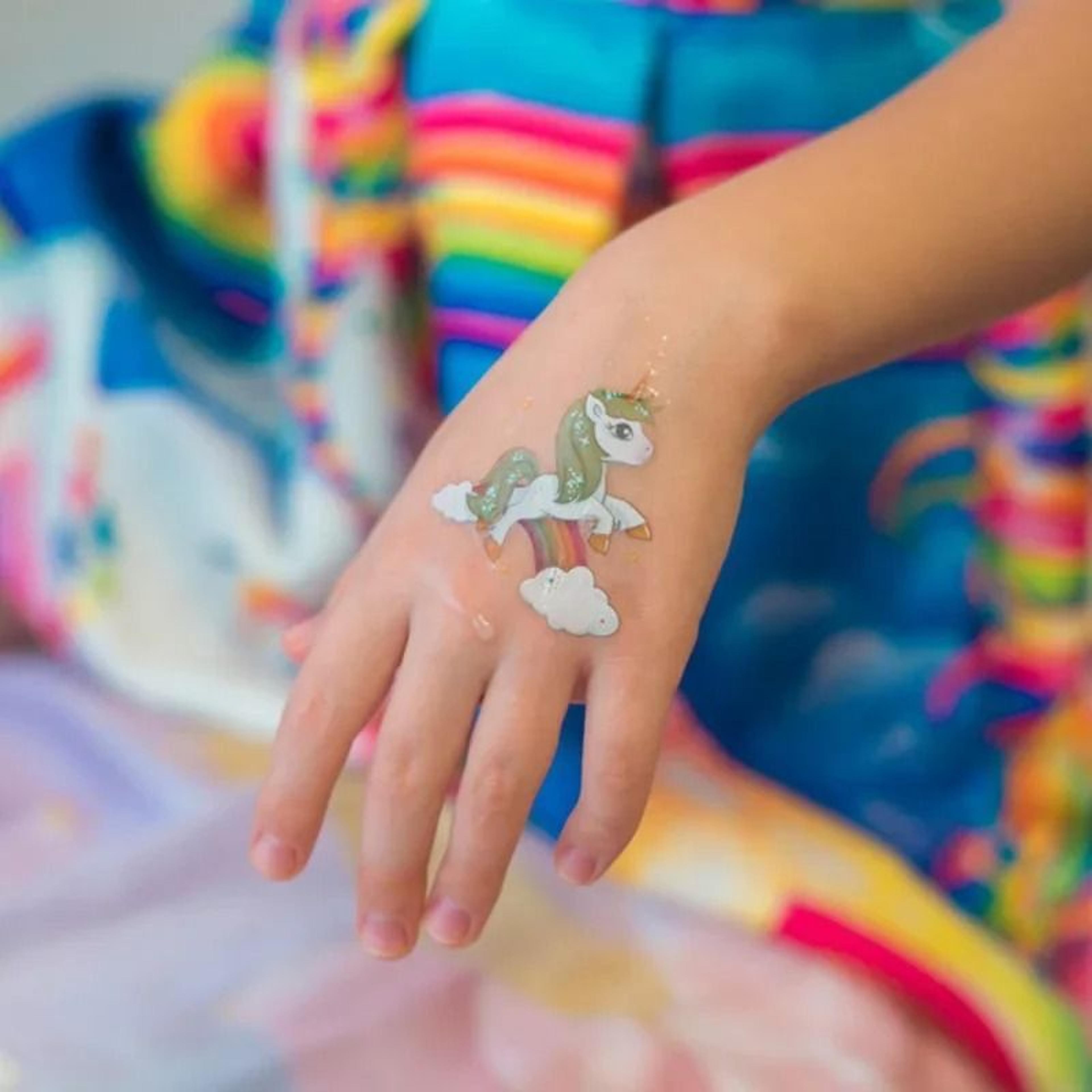 magical ten sheet unicorn temporary tattoos for colorful kids party fun