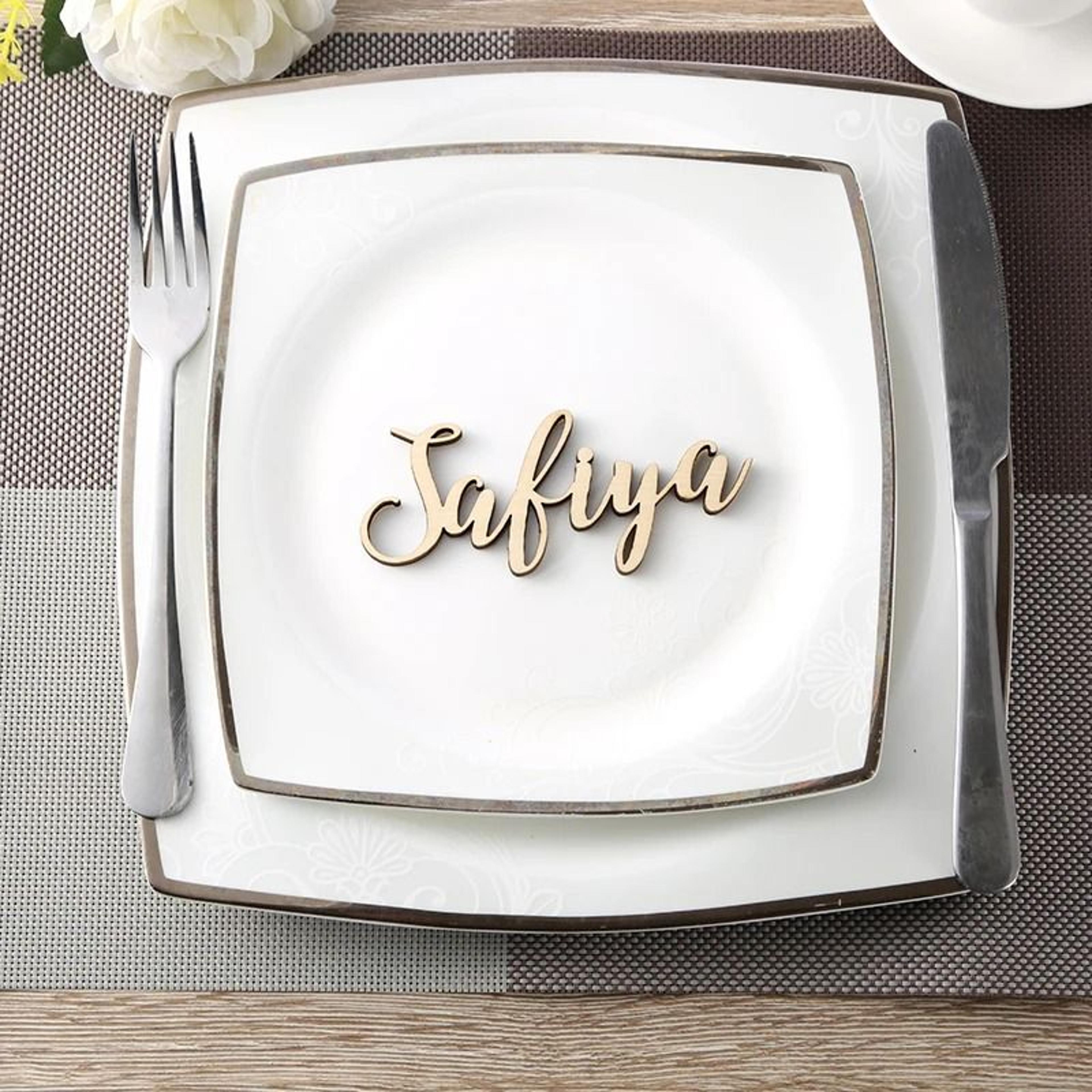 personalized wooden wedding place names for elegant guest table settings keepsakes