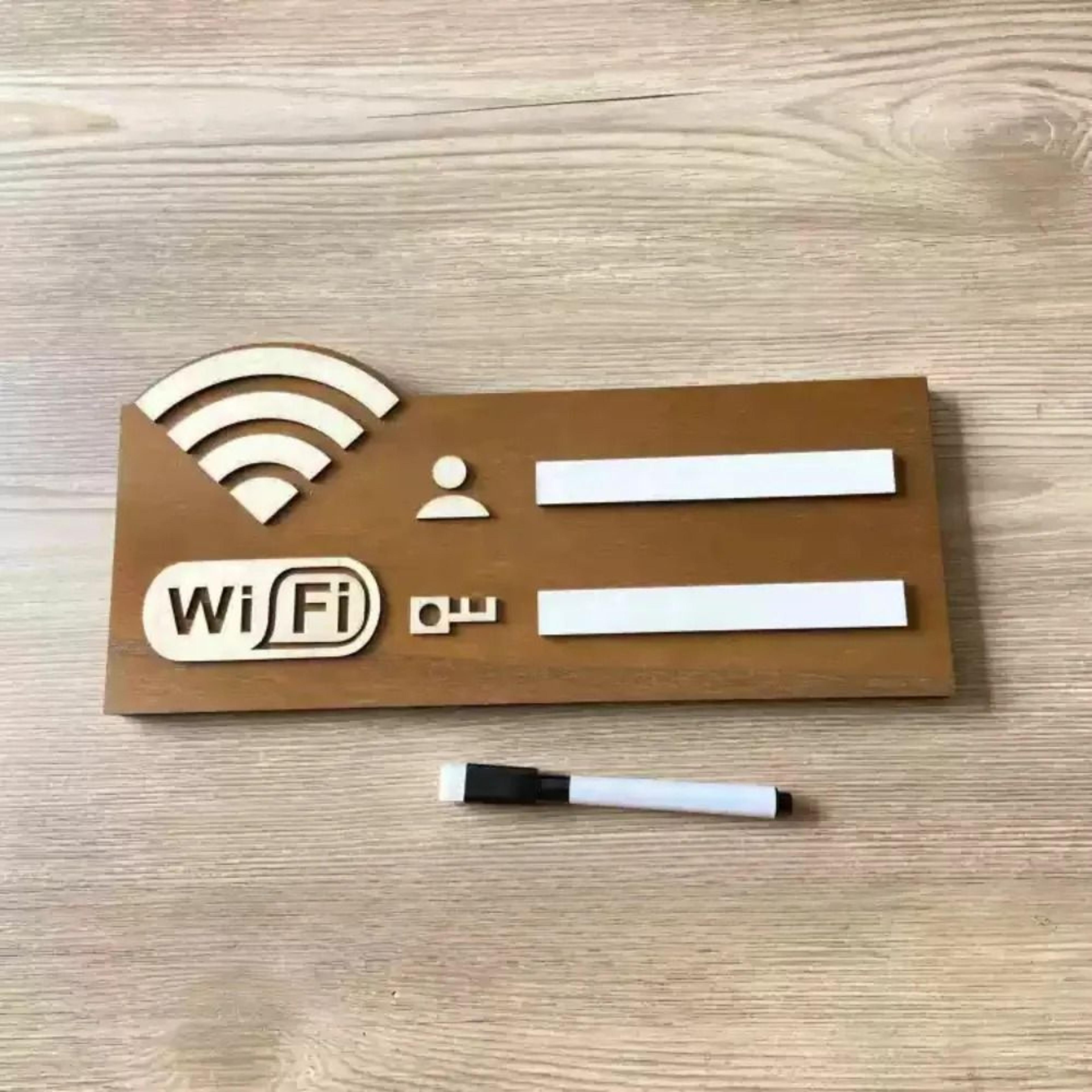 rustic wooden wifi password sign for easy guest network sharing decor
